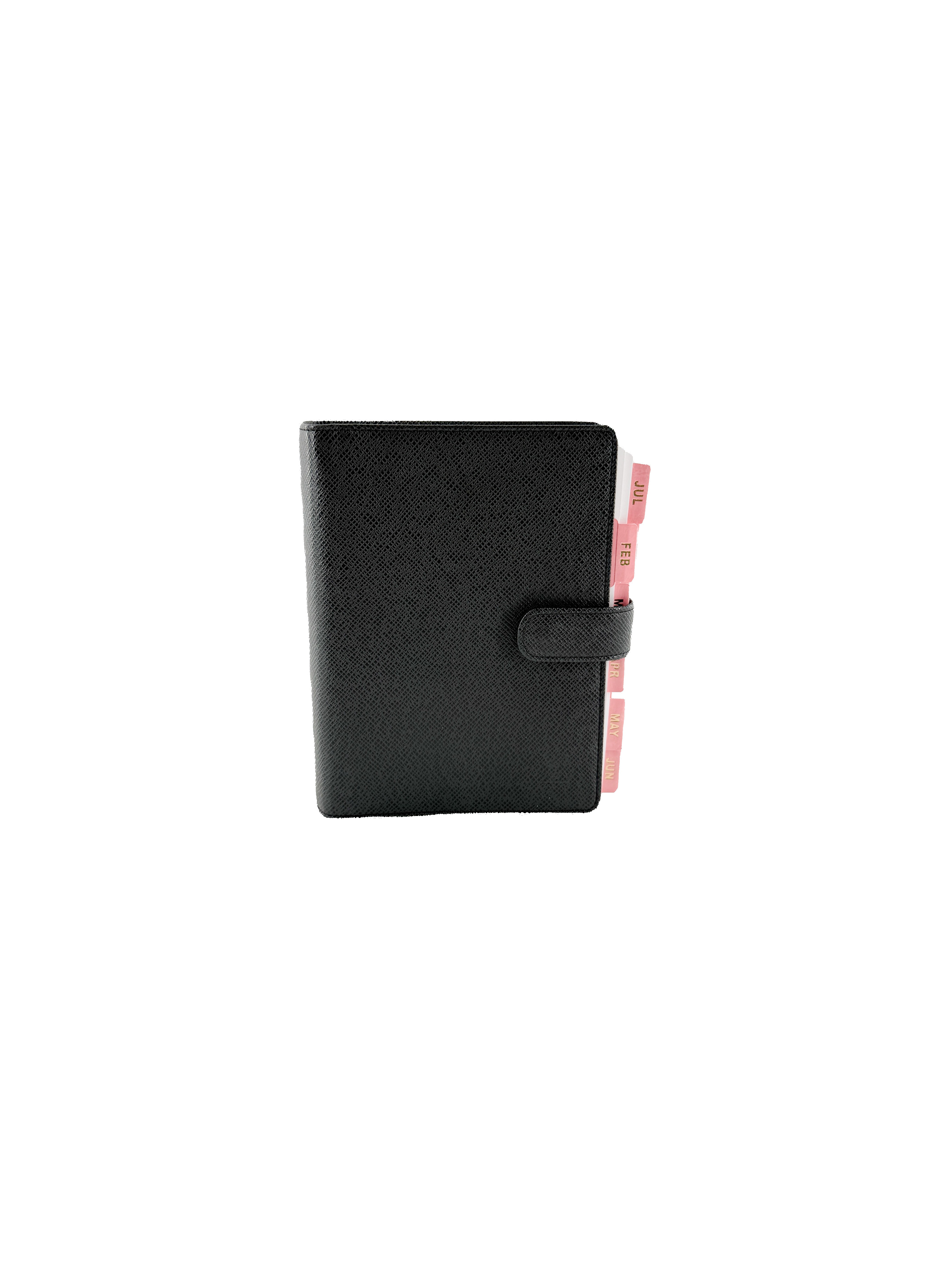 Louis Vuitton black Taiga leather medium ring agenda SP1001