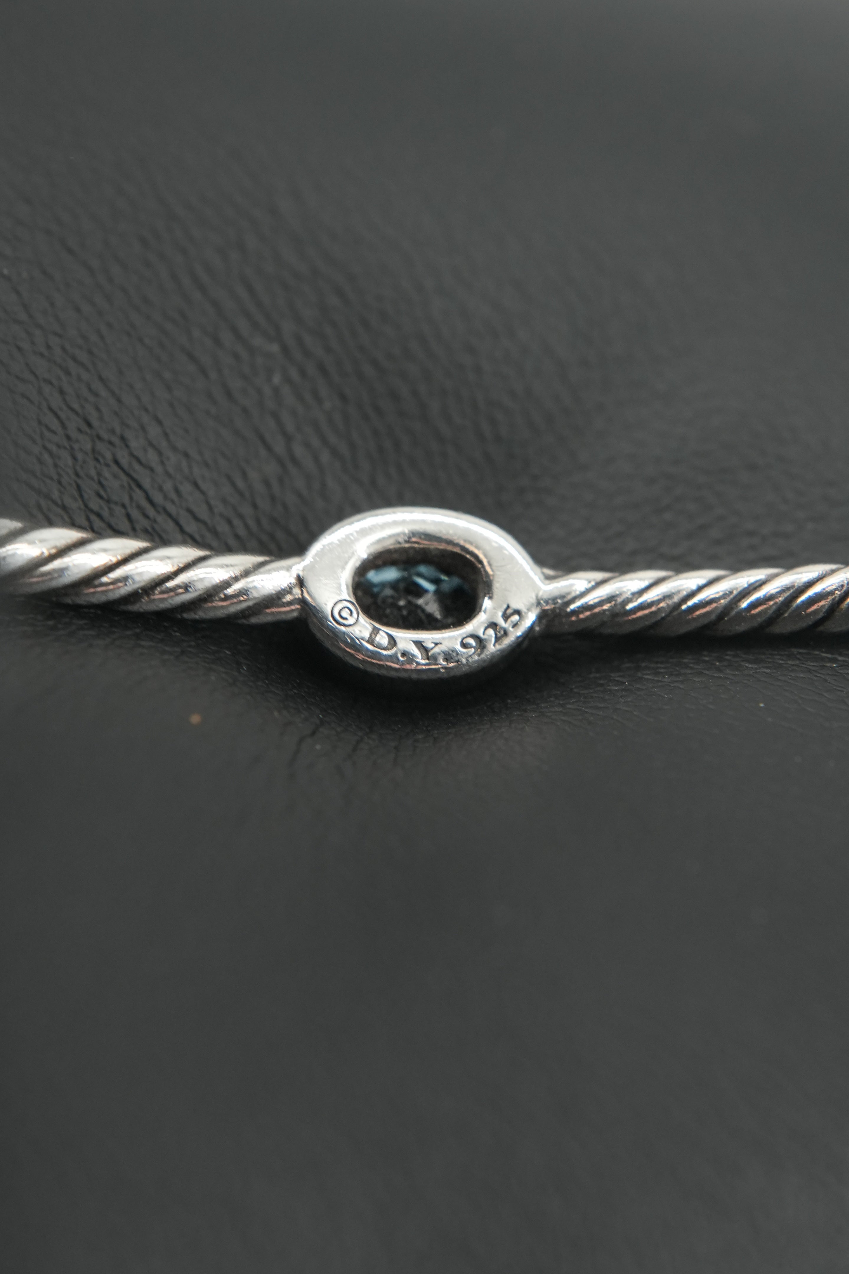 David Yurman sterling silver, blue topaz bangle