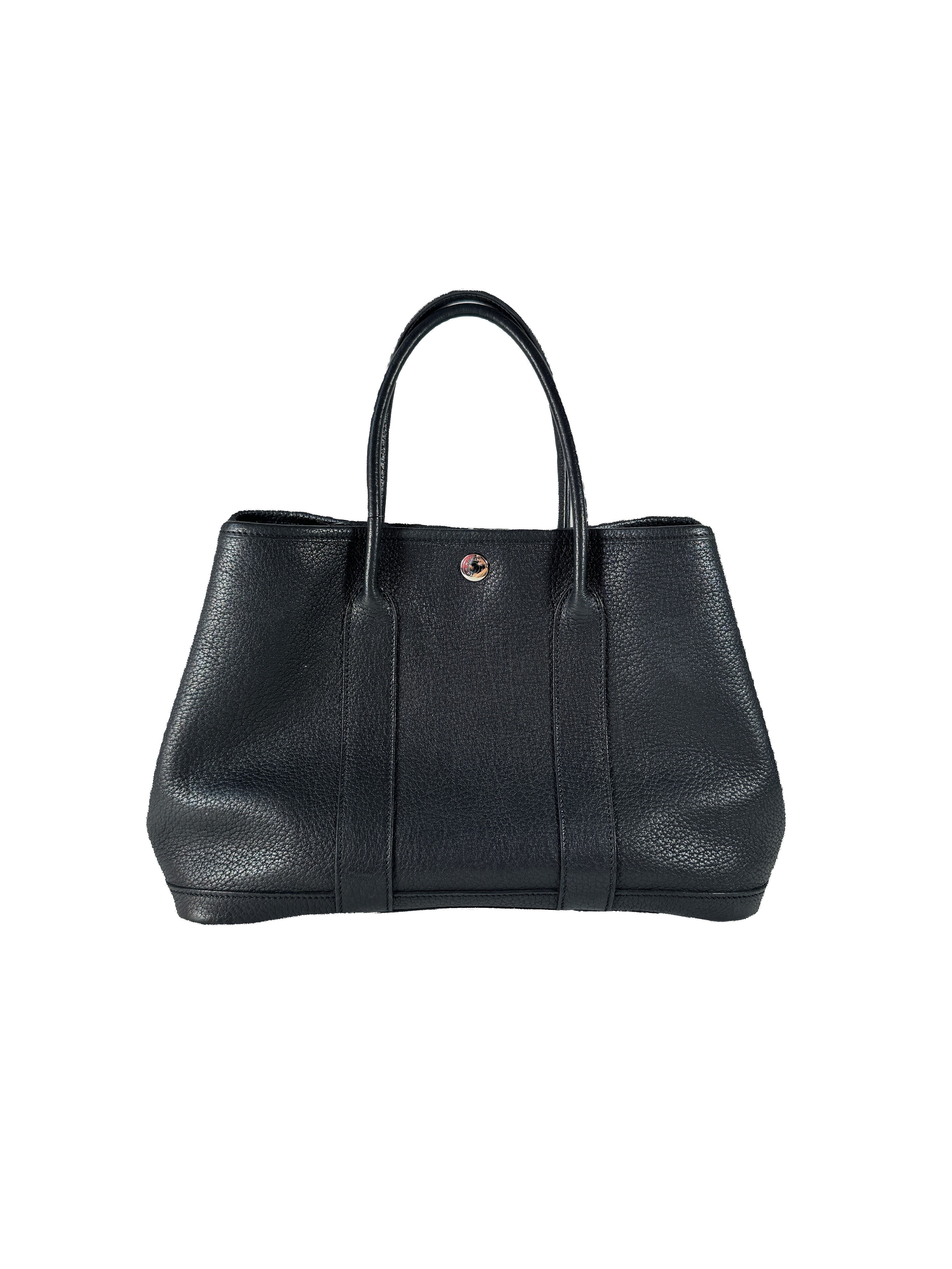 Hermès black Garden Party 30 negonda leather black