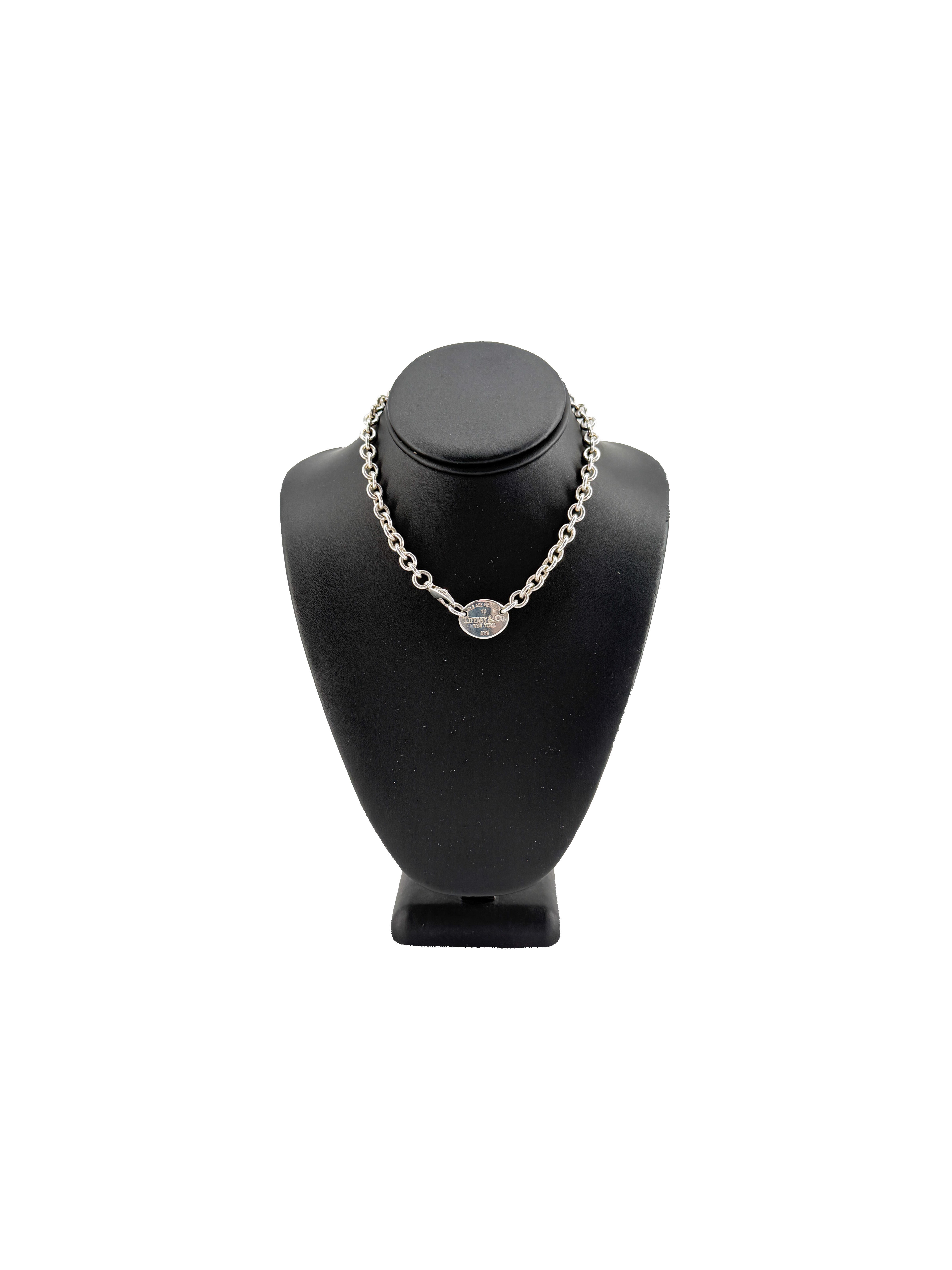 Tiffany & Co sterling silver oval return to necklace - My Girlfriend's Wardrobe LLC