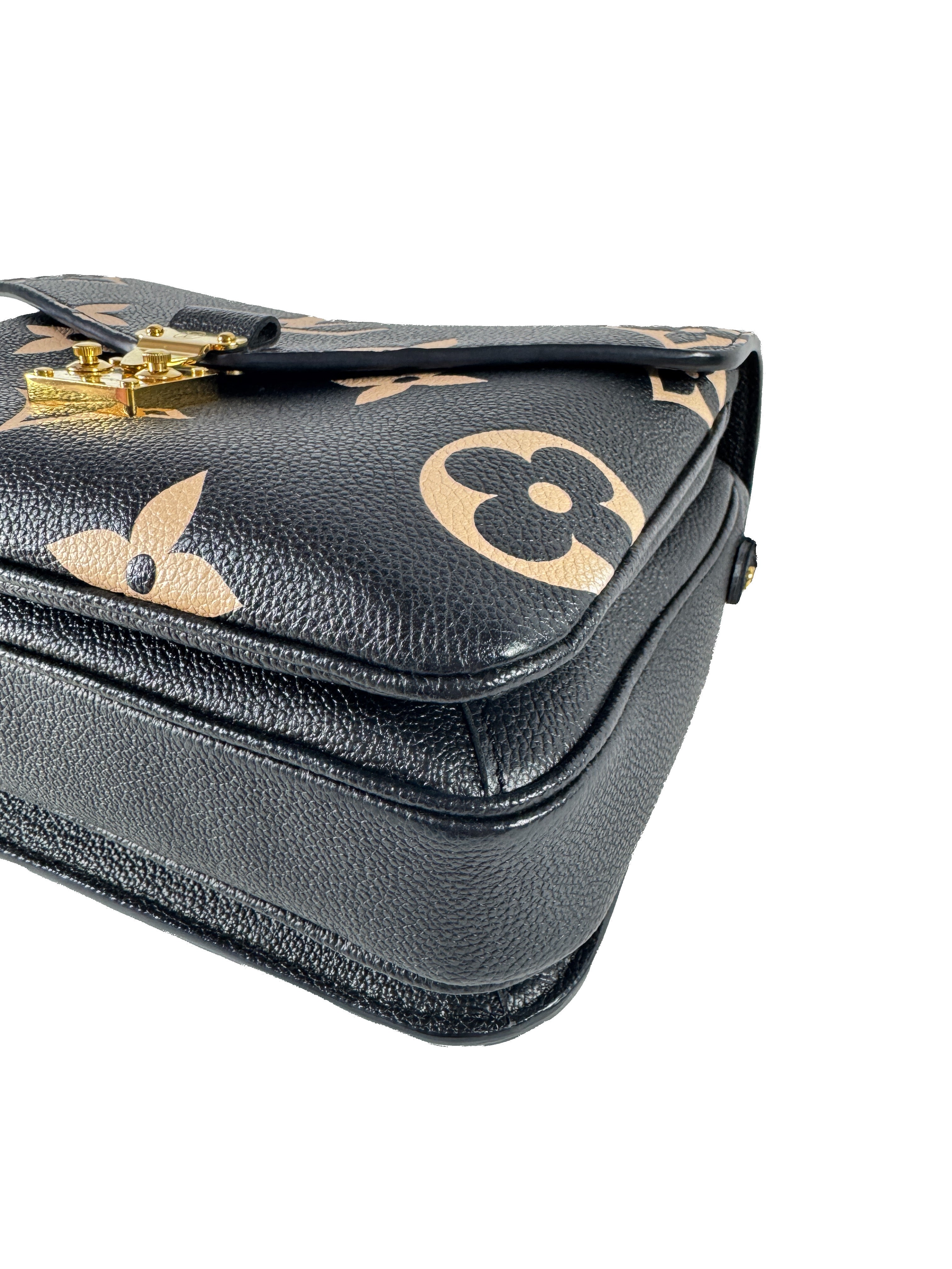 Louis Vuitton black bicolor empreinte giant monogram pochette metis DU5210