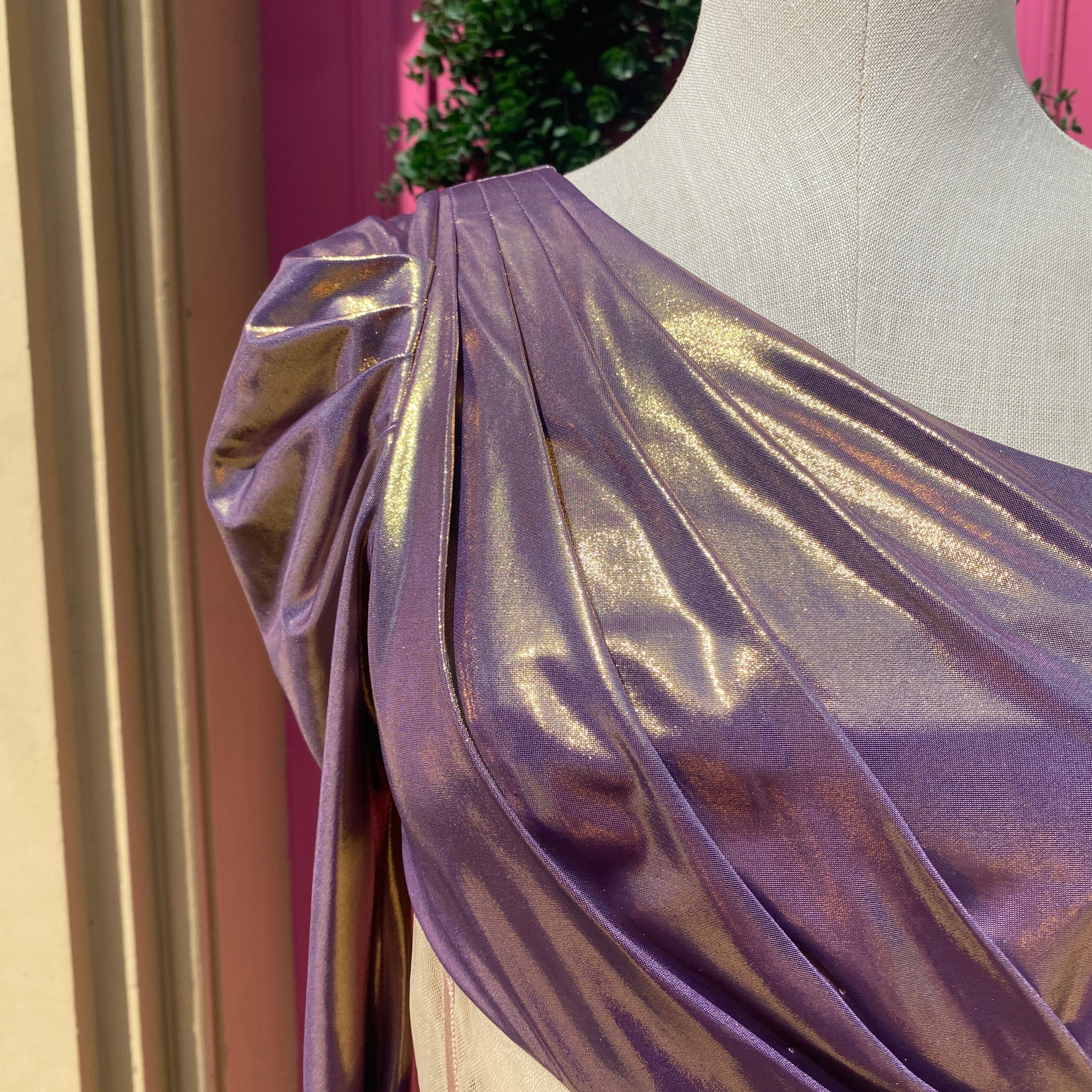 Marchesa Notte purple gold corset dress size 6 NWT retail $495