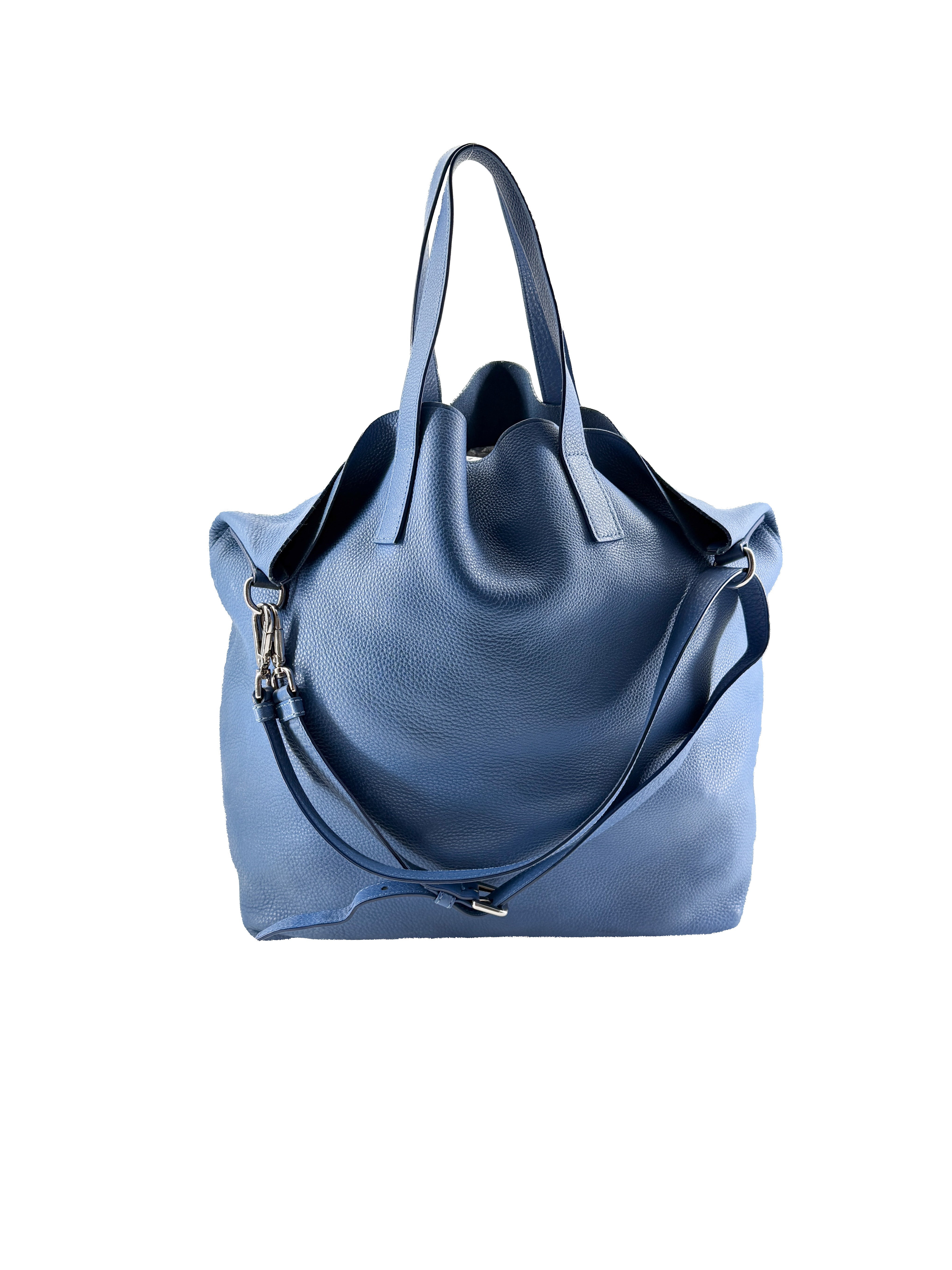 Prada blue leather slouchy Shopper tote 31