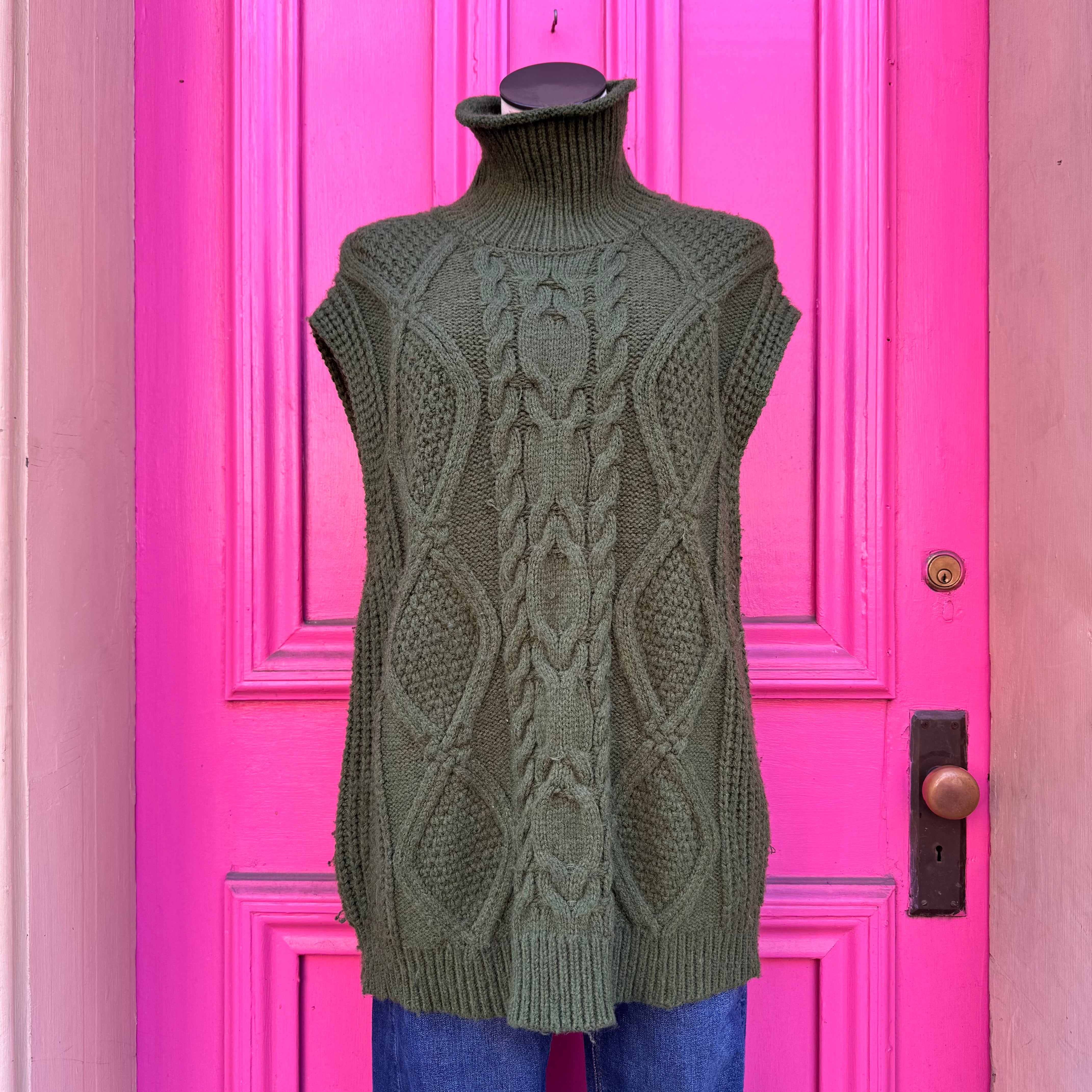 Anthropologie green sweater one size