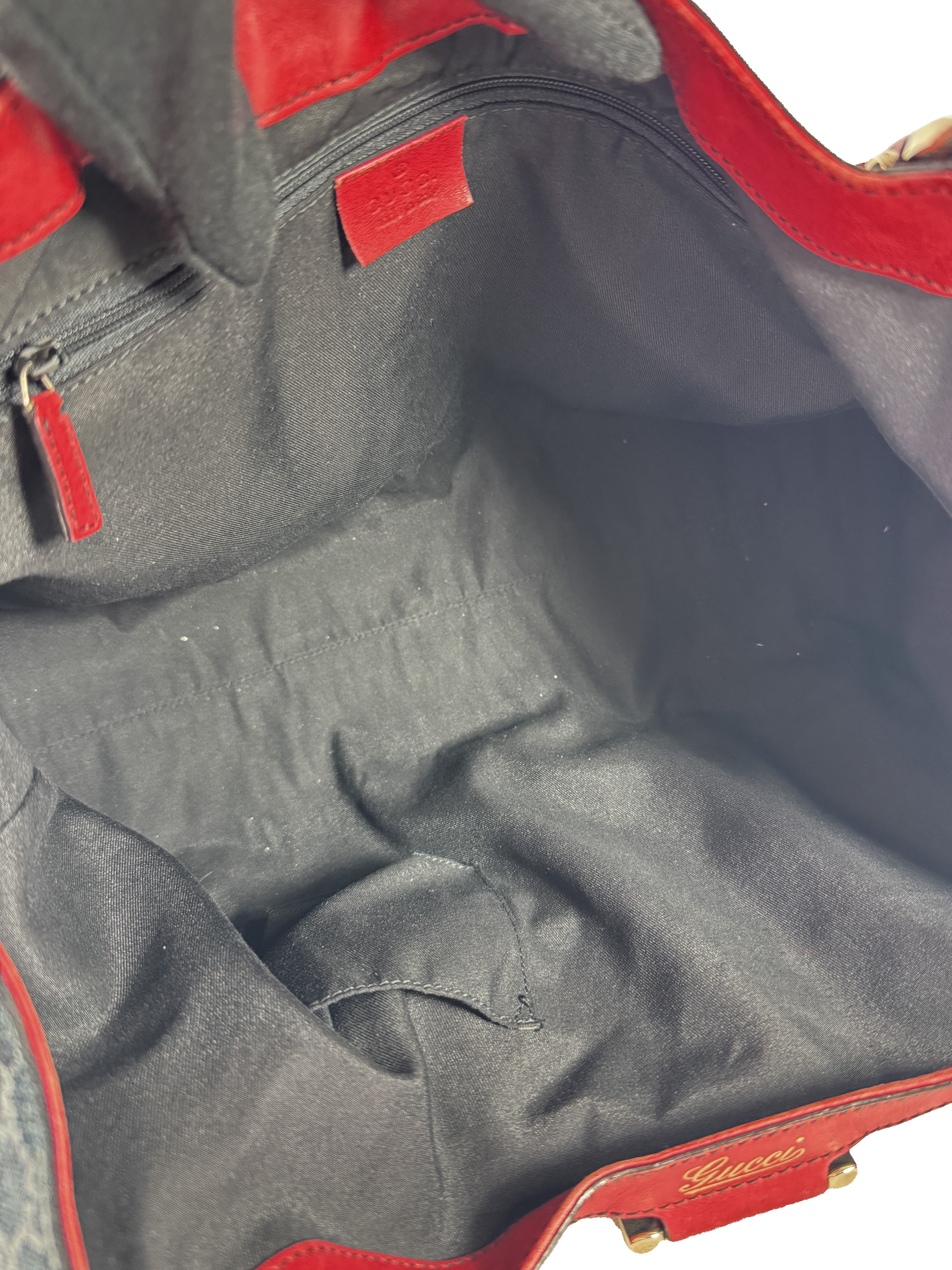 Gucci black red GG Abbey D-Ring shoulder bag 205011