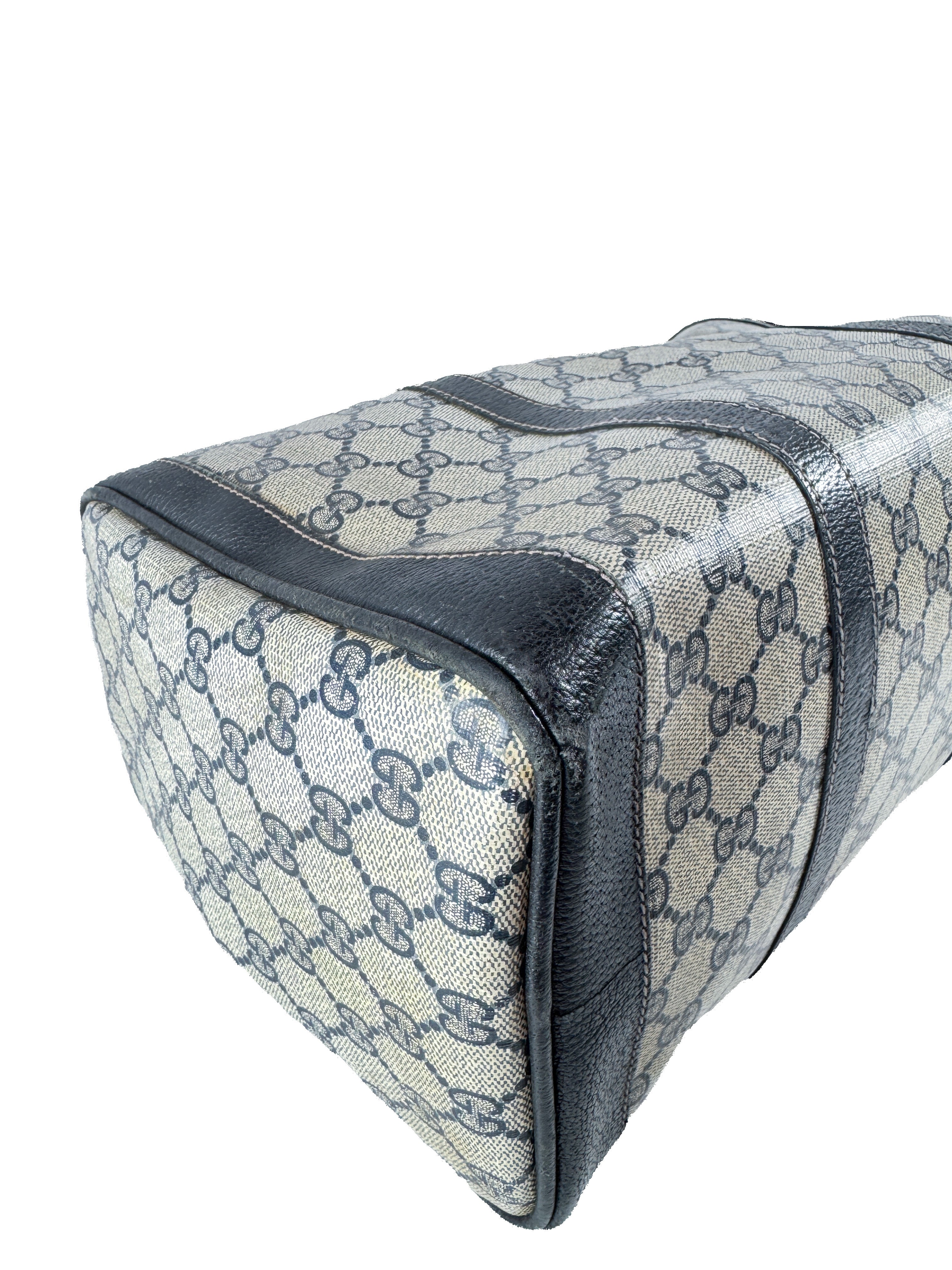 Gucci navy supreme boston bag 138