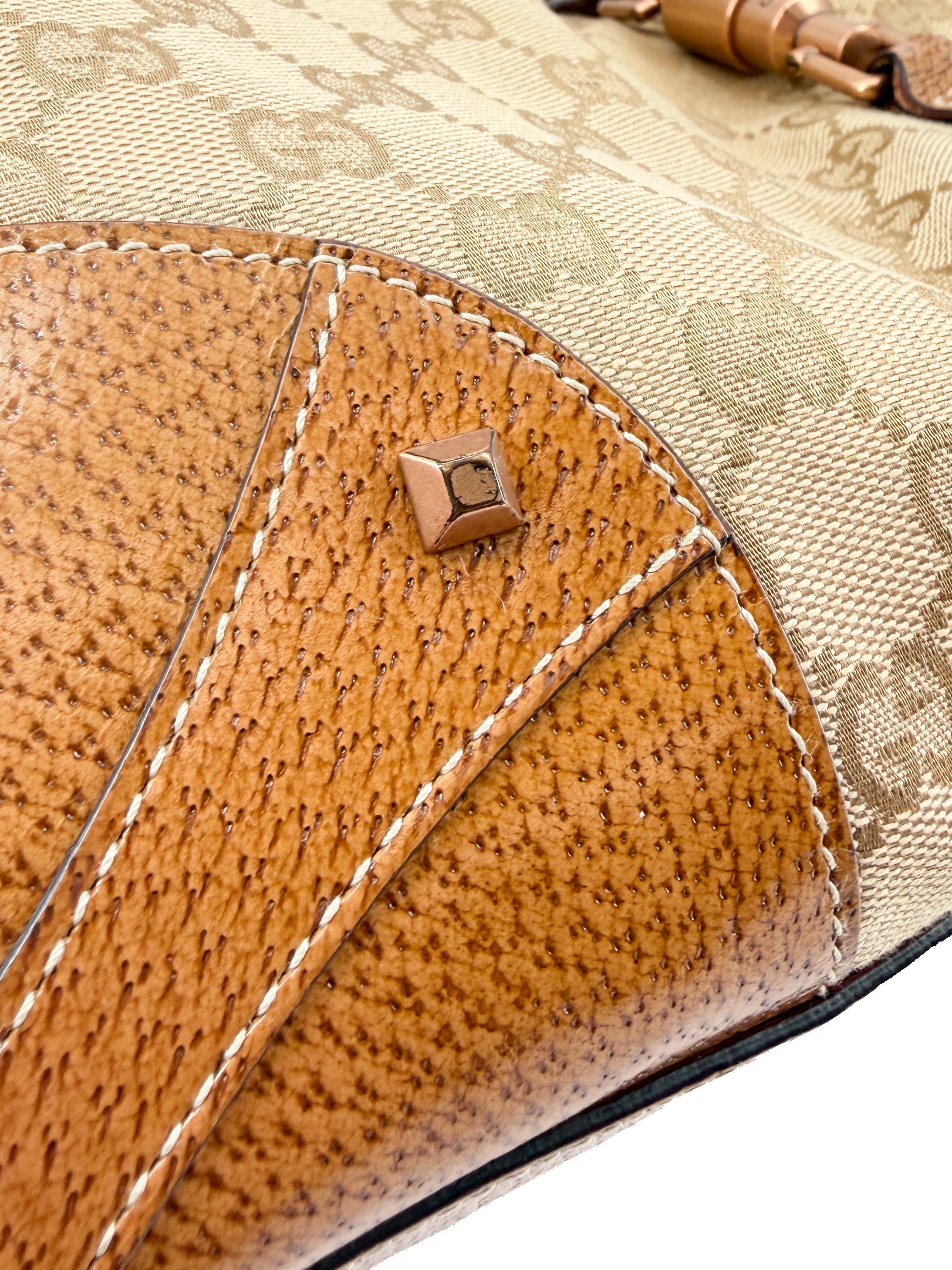 Gucci brown GG canvas Bardot shoulder bag 124404 203414