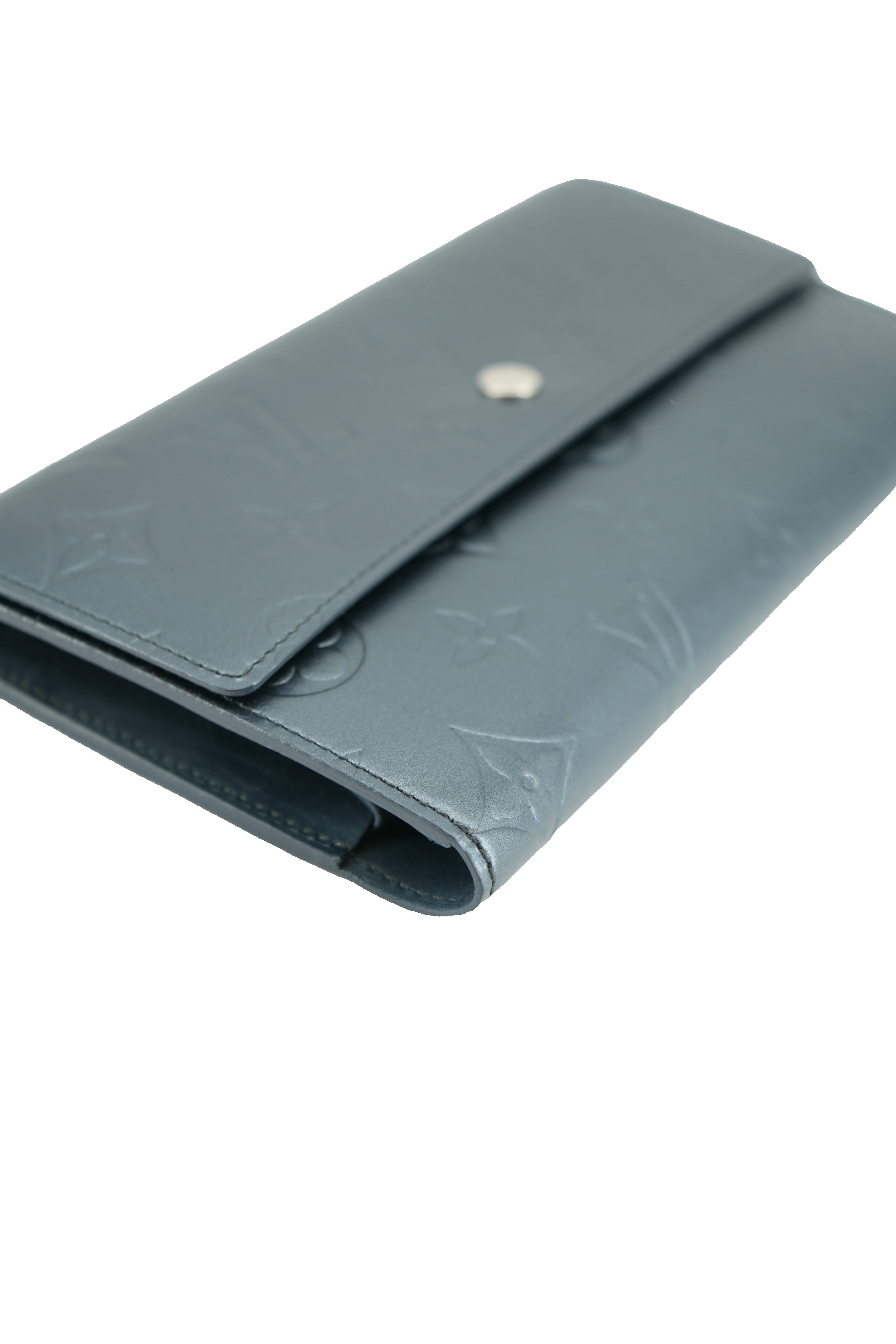 Louis Vuitton blue matte vernis long wallet TH0022