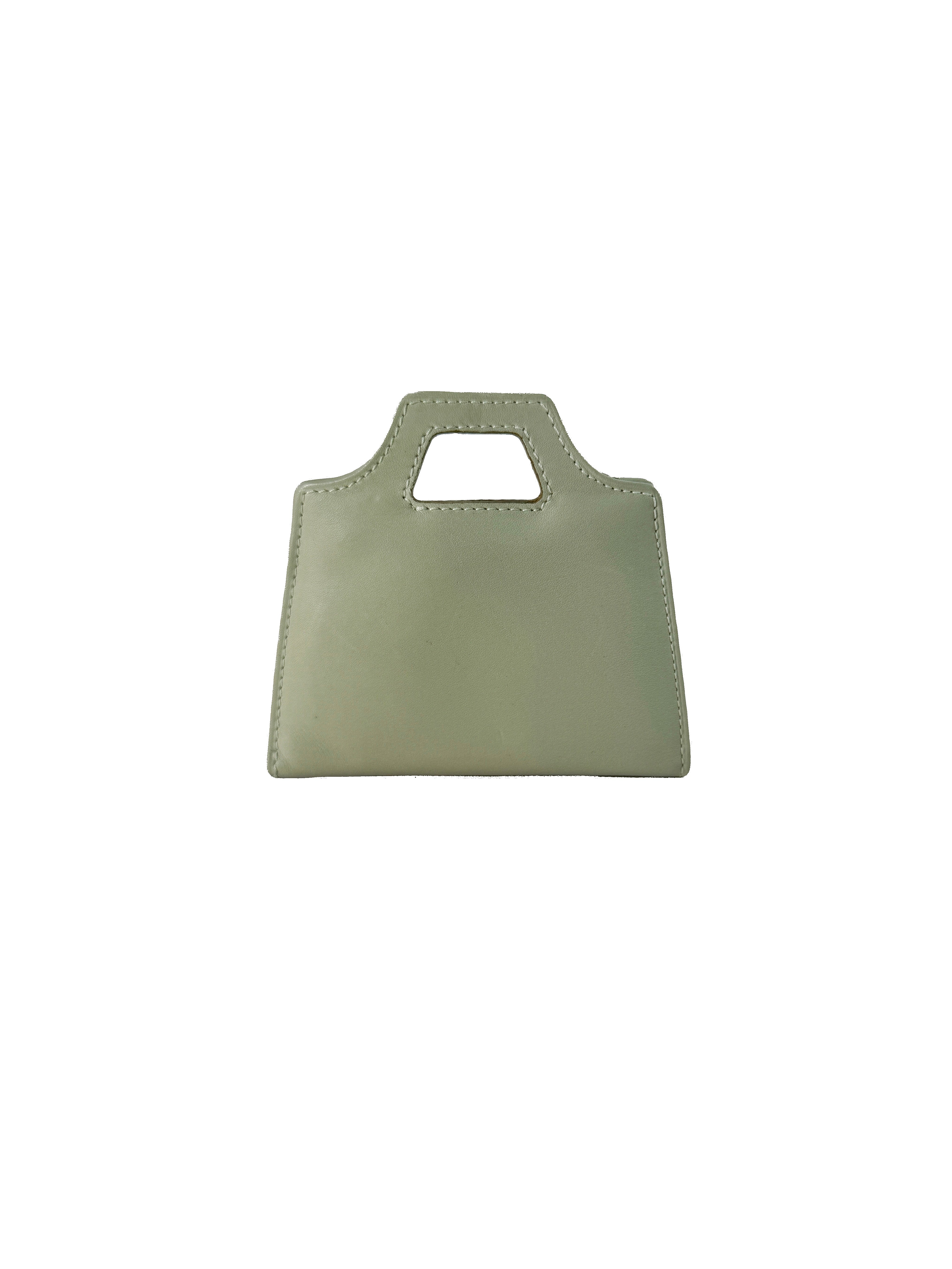 Salvatore Ferragamo light green leather accessory