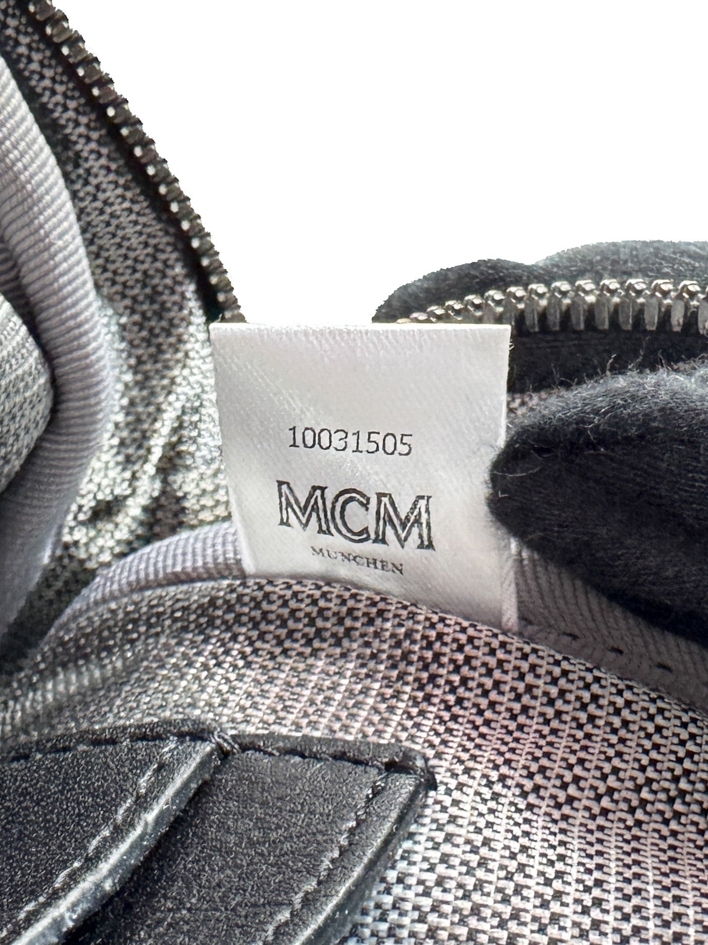 MCM red, black leather Visetos Stark mini backpack