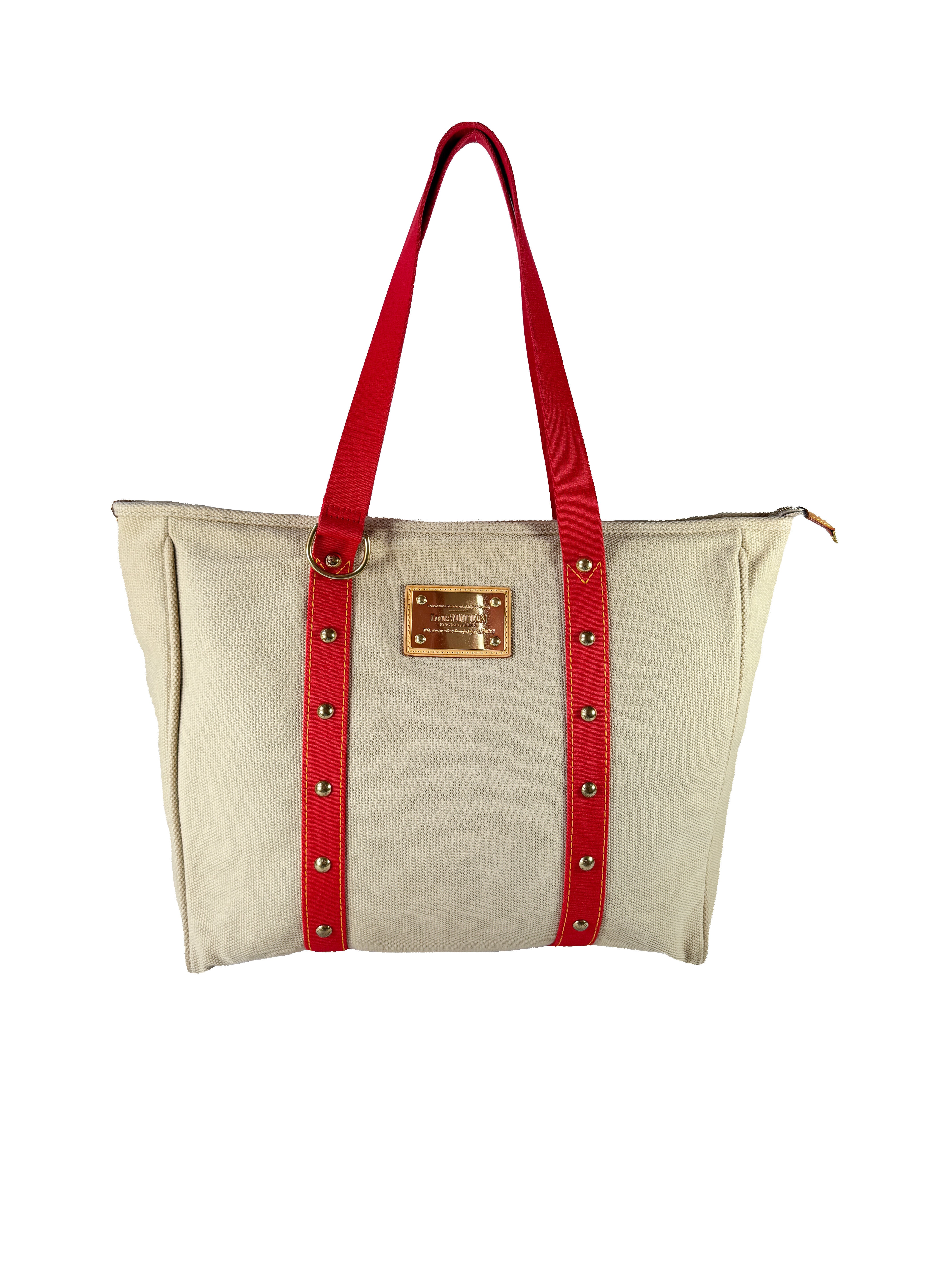 Louis Vuitton cream/red Antigua Cabas GM tote SP0045