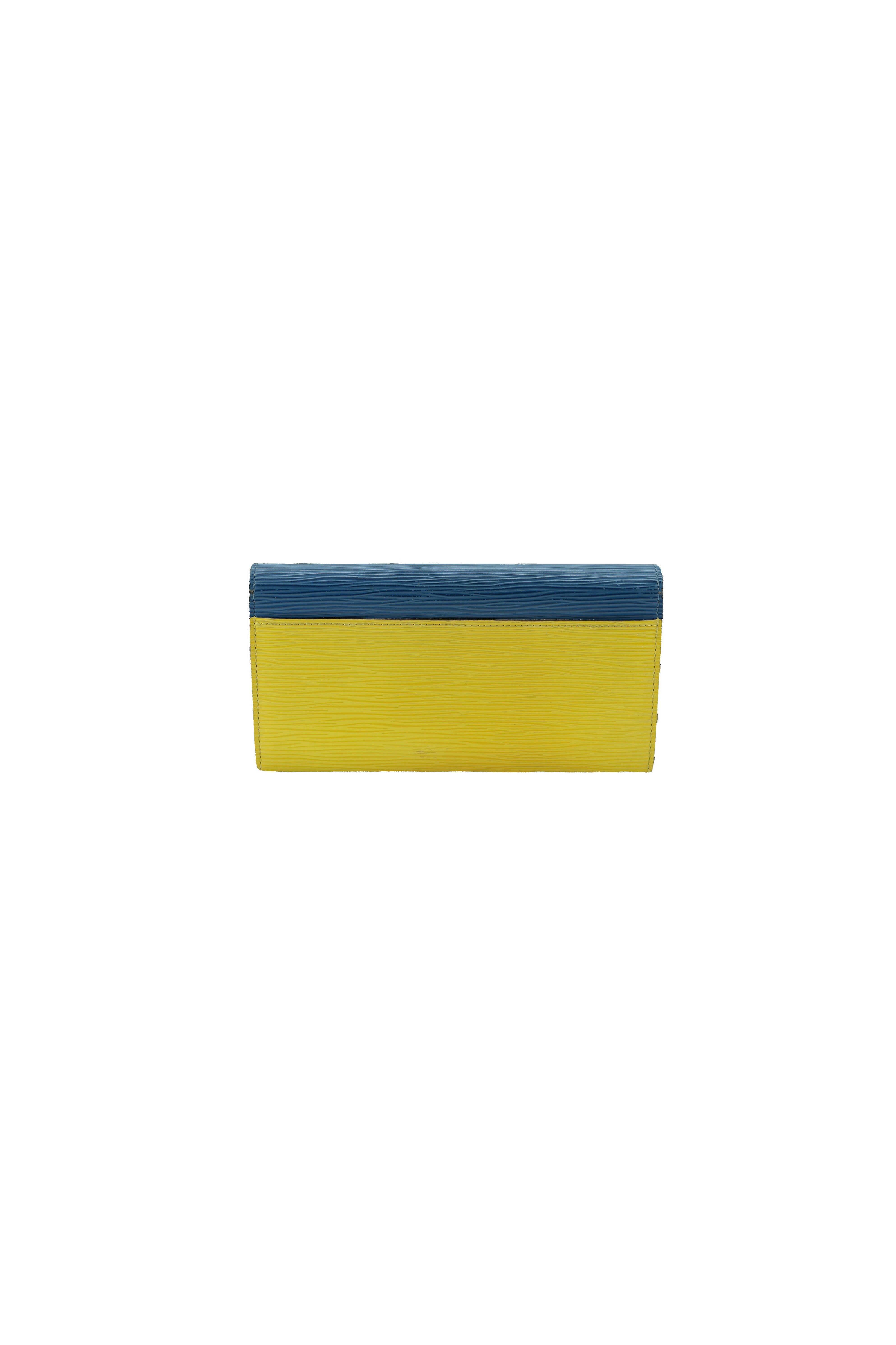 Louis Vuitton epi leather yellow blue Sarah wallet (no datecode)