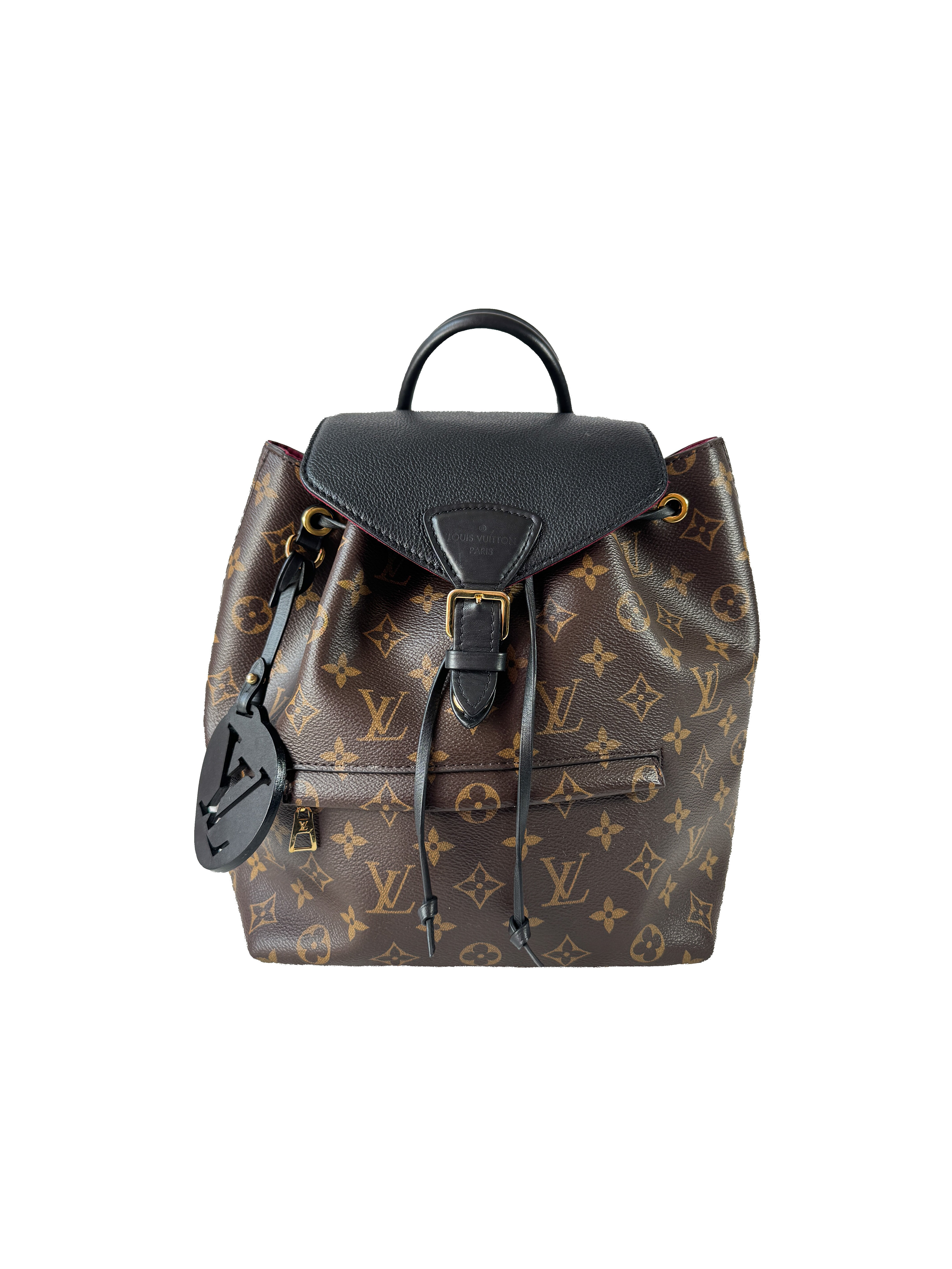 Louis Vuitton monogram Black leather Montsouris PM Backpack NM SA2280