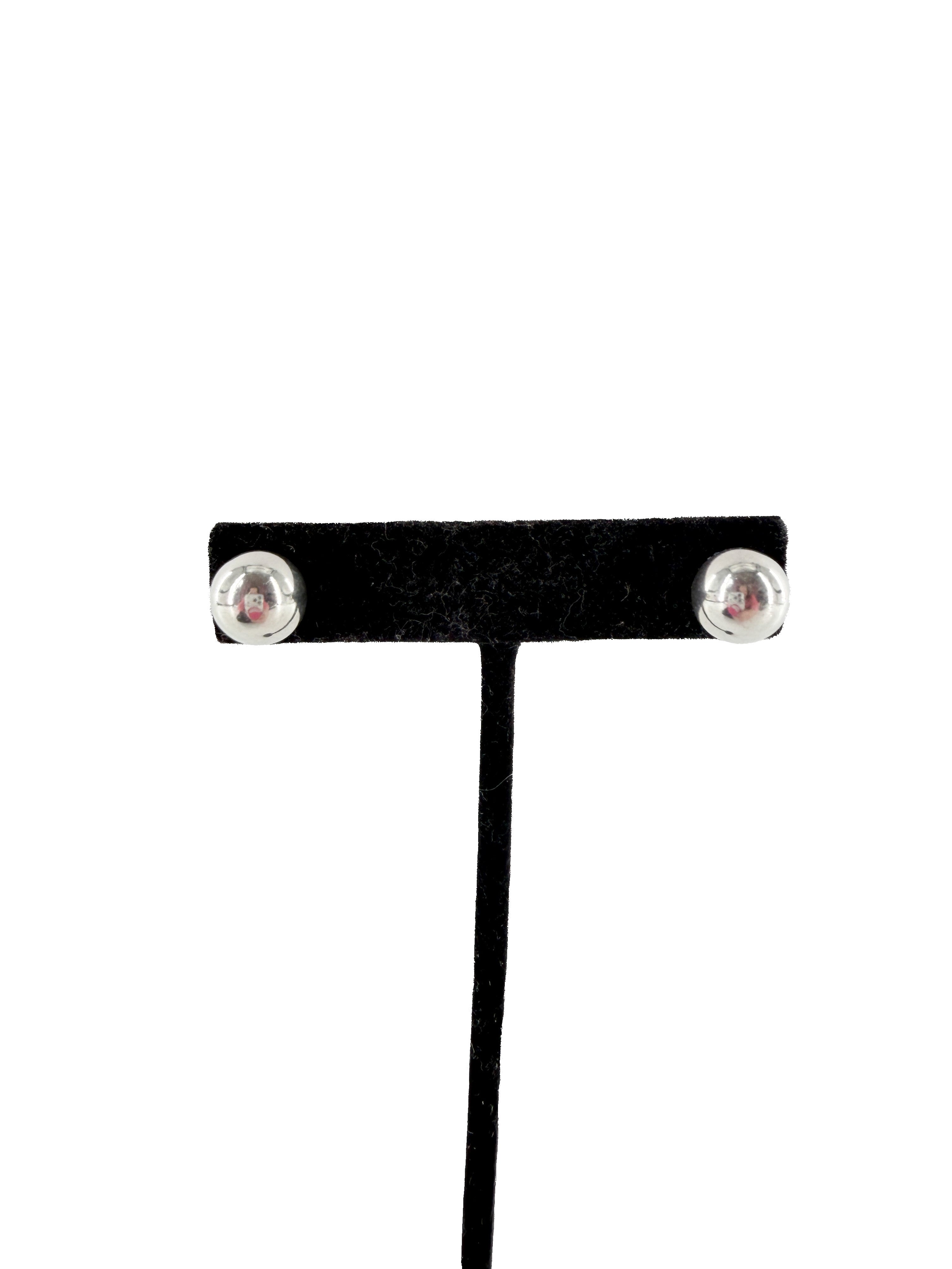 Tiffany & Co hardware sterling silver ball earrings