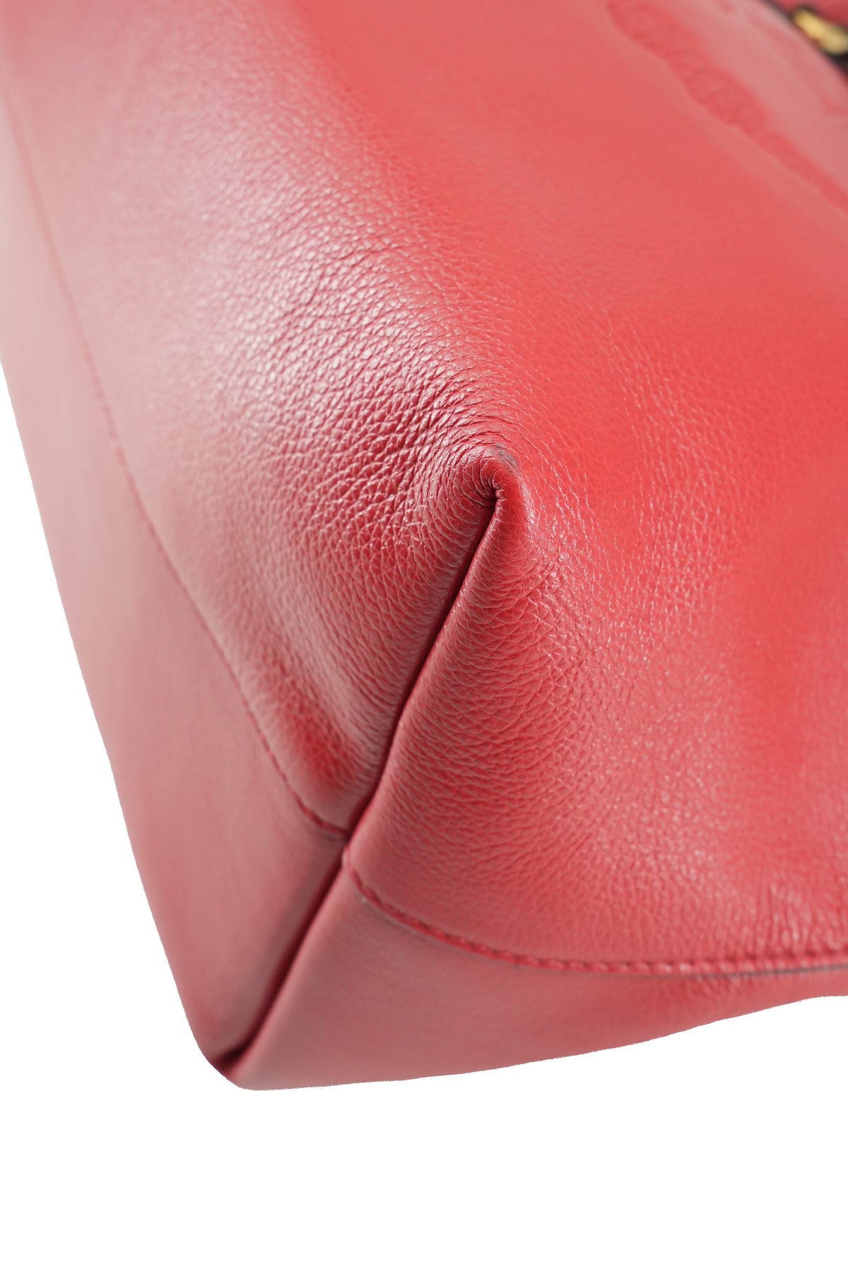 Prada red leather embossed logo satchel 204