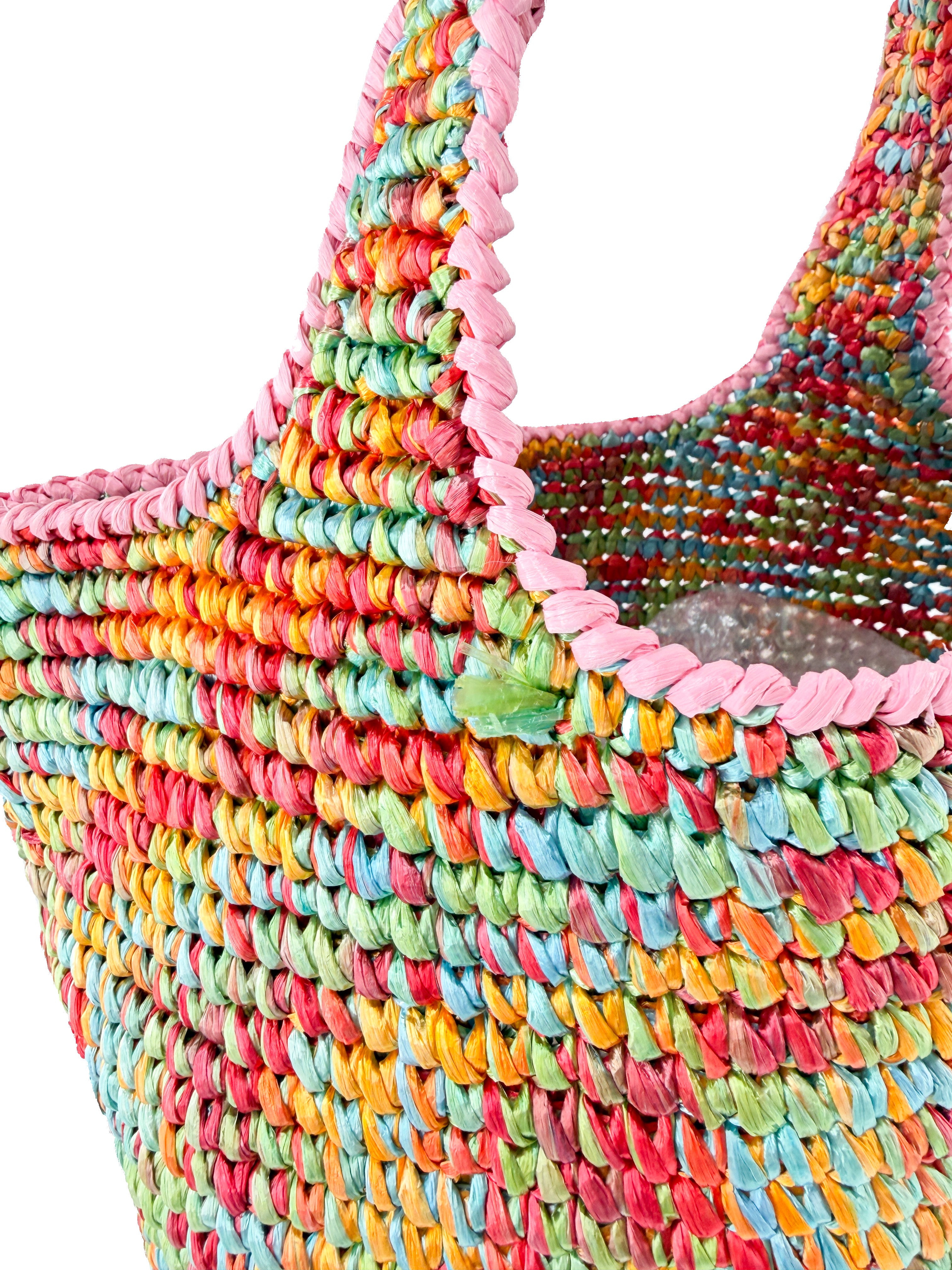 Gucci GG multicolor Raffia Blondie tote 746228 520981