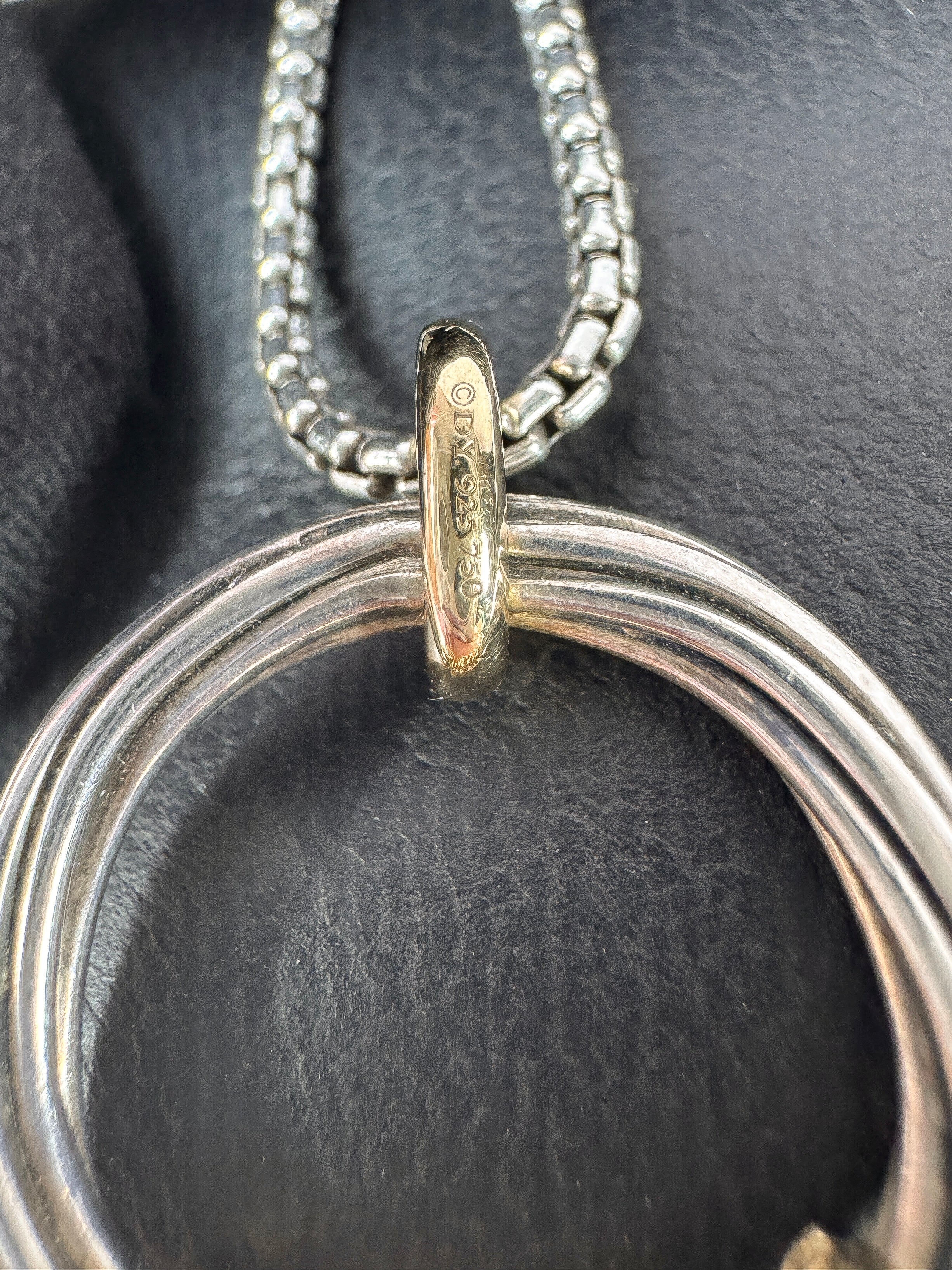 David Yurman sterling silver, gold, diamond Helena necklace