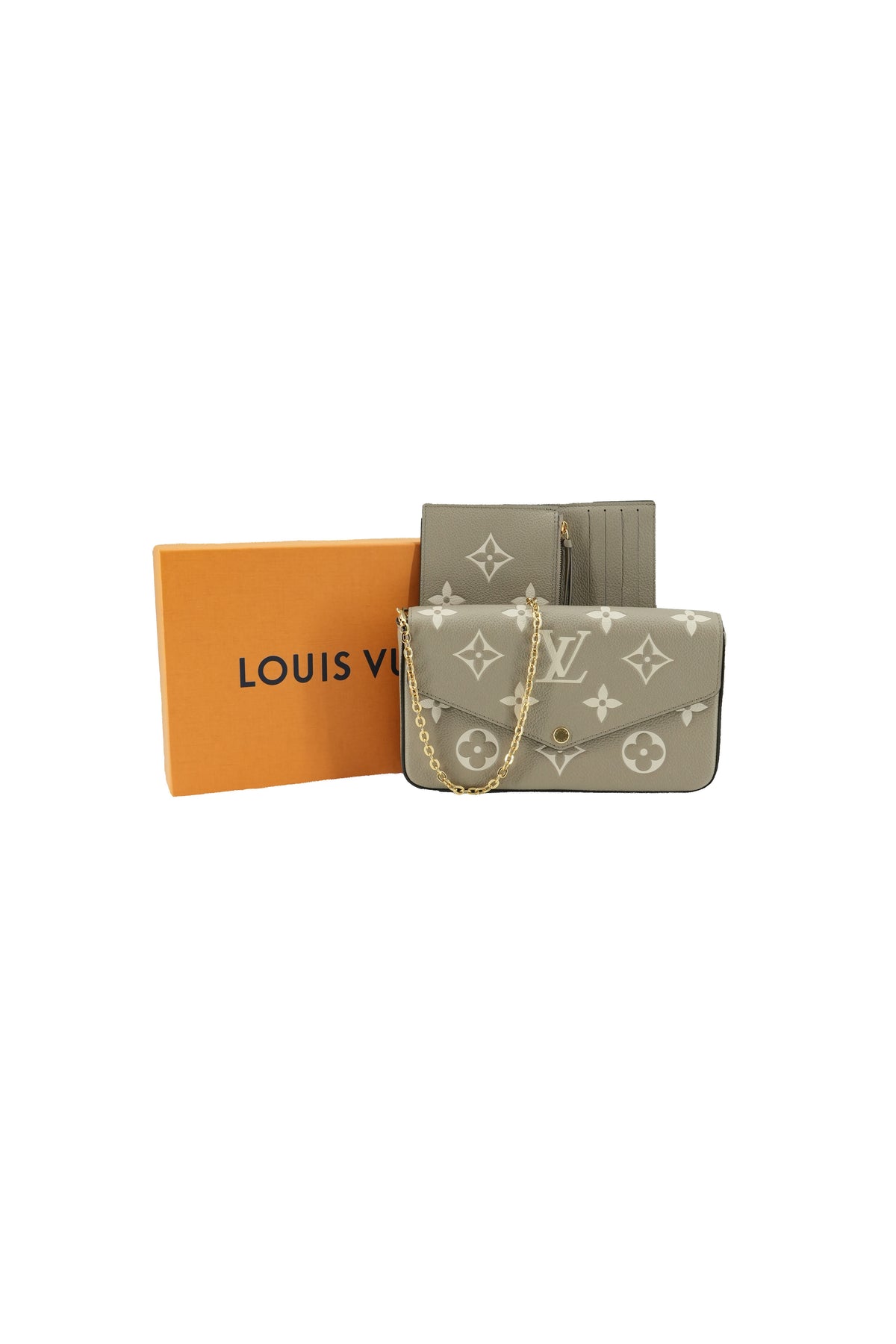 Louis Vuitton monogram empreinte Felicie pochette dove/cream NFC