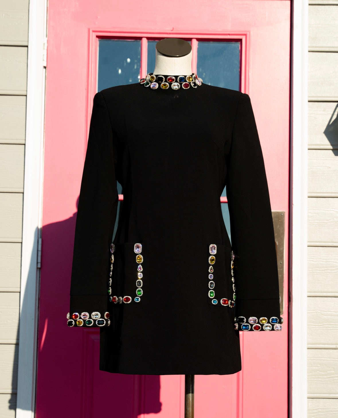 Catchall rhinestone LS mini dress size L NWT