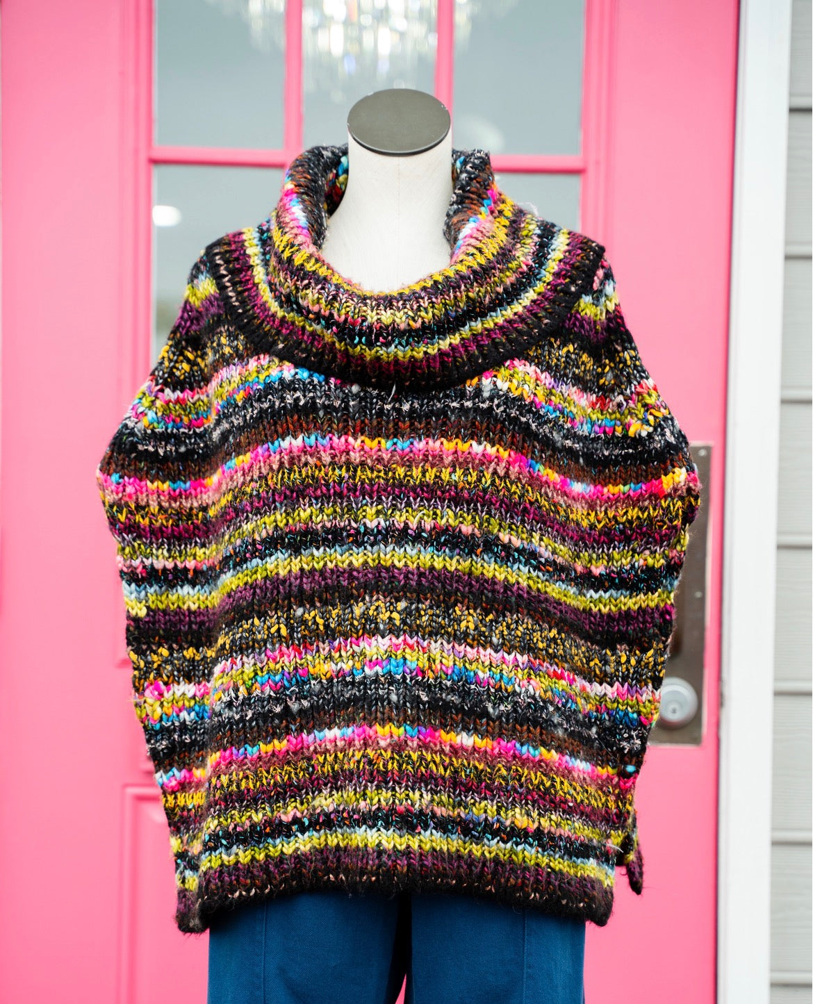 Anthropologie multicolor cowl neck sweater size M/L