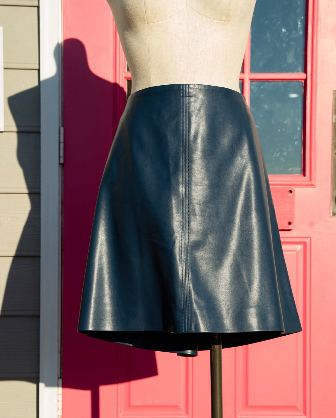 J. Crew blue faux leather skirt size 18
