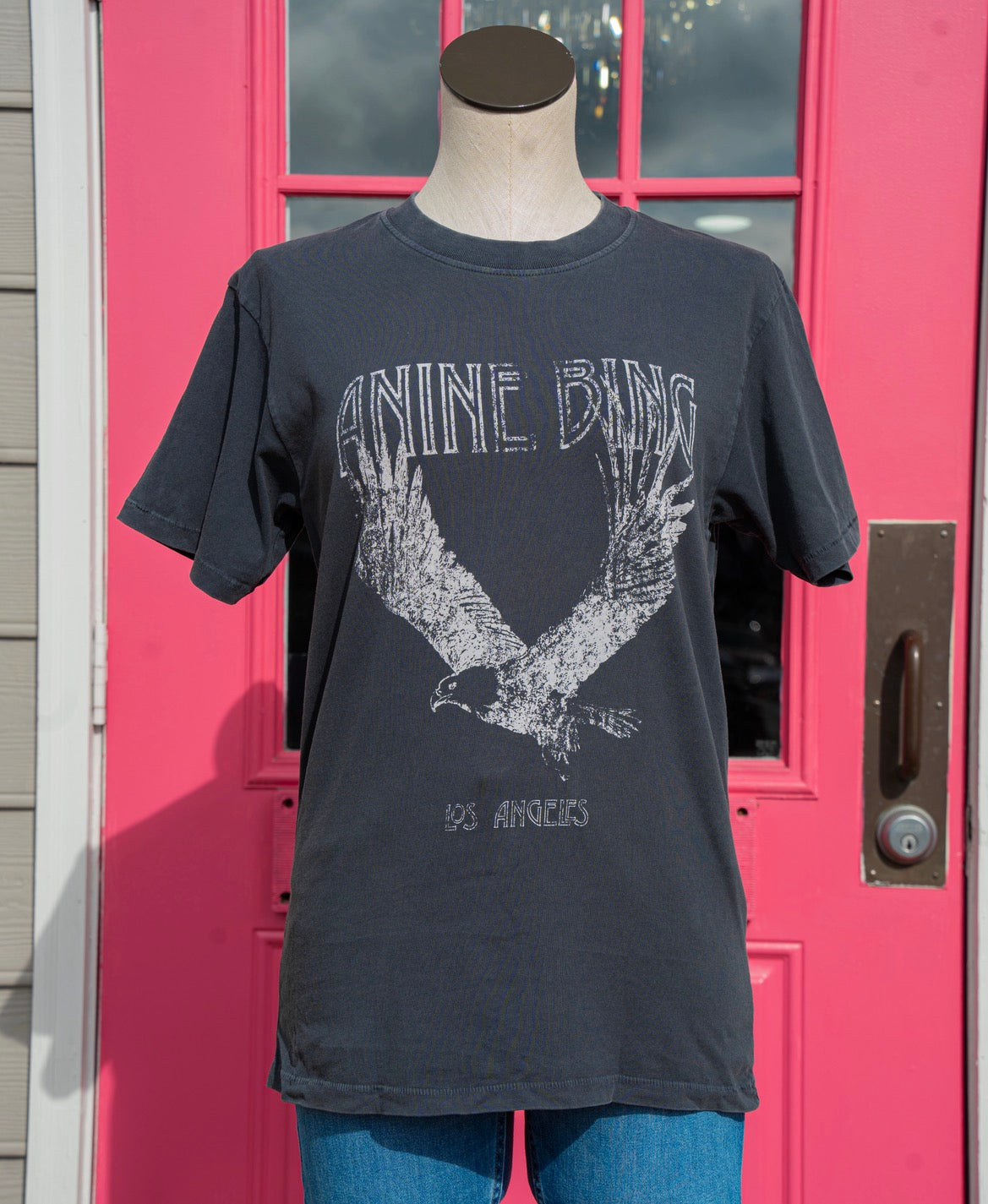 Anine Bing gray eagle tee size XS