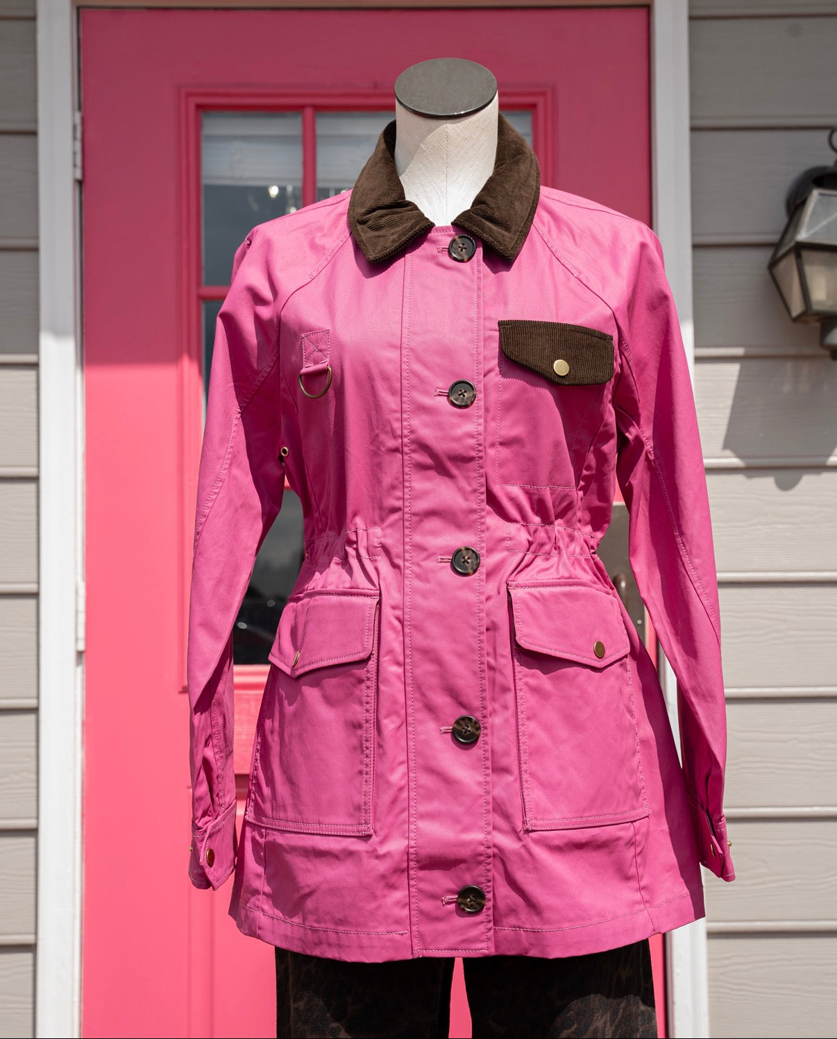 J. Crew pink brown lightweight barn jacket size S NWT