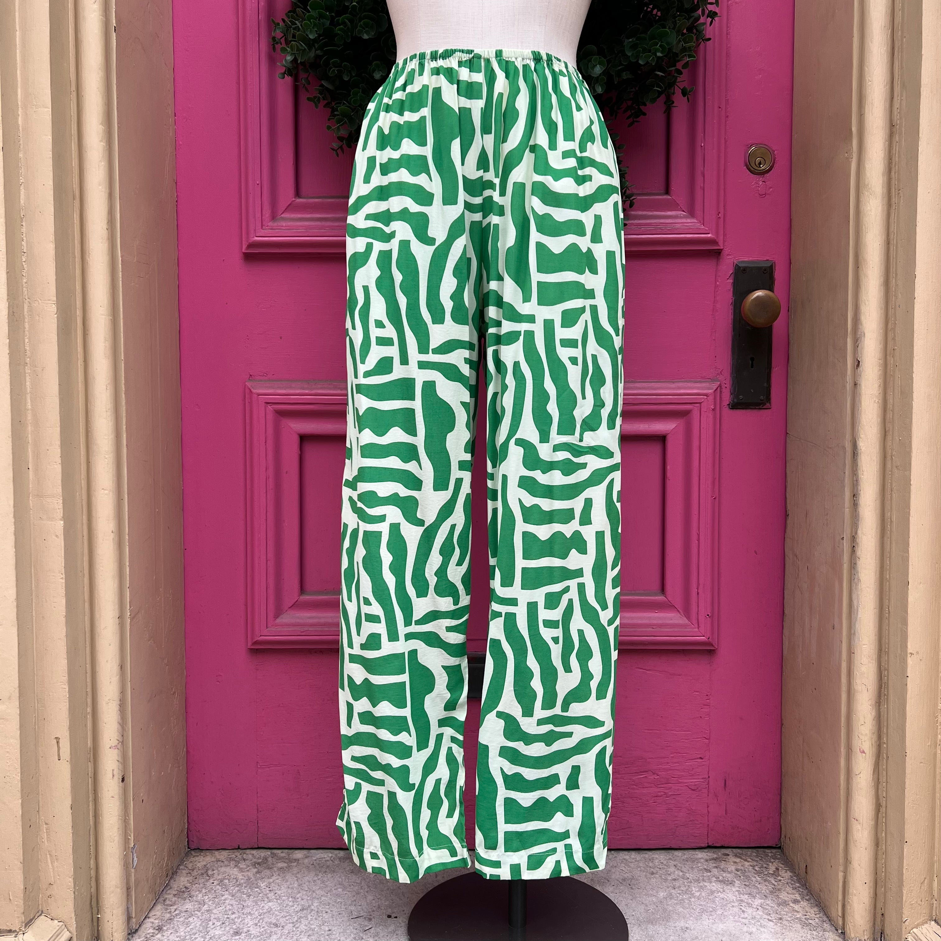 Faithful the Brand green print pants size 4 NWT