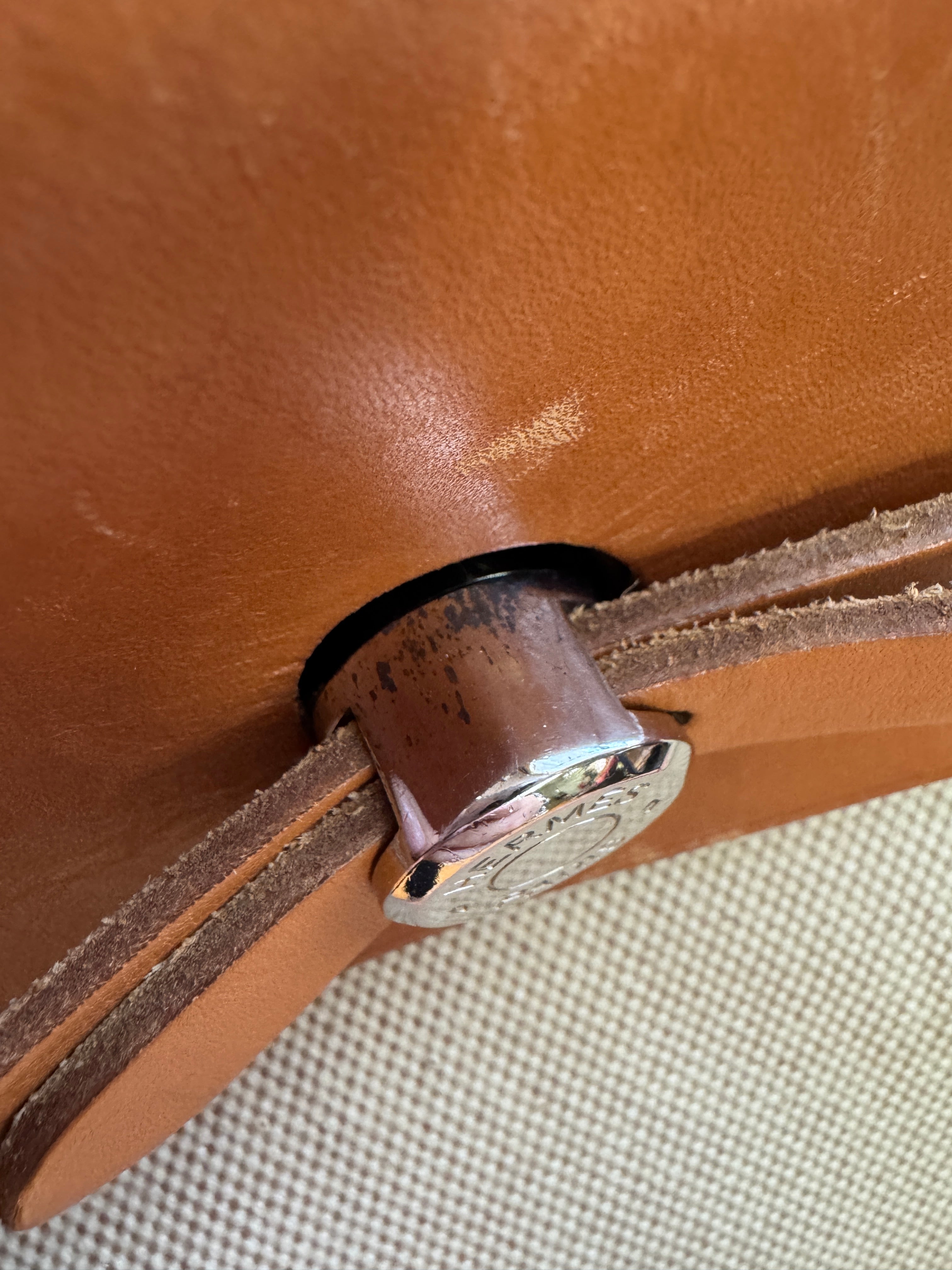 Hermès herbag toile backpack w/ large shell (square E, 2001)