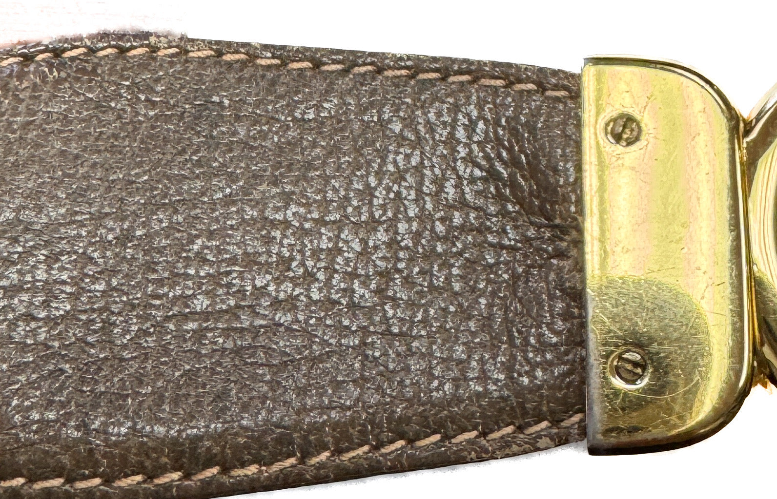 Gucci brown leather red/green striped belt size 95-38 *as is*