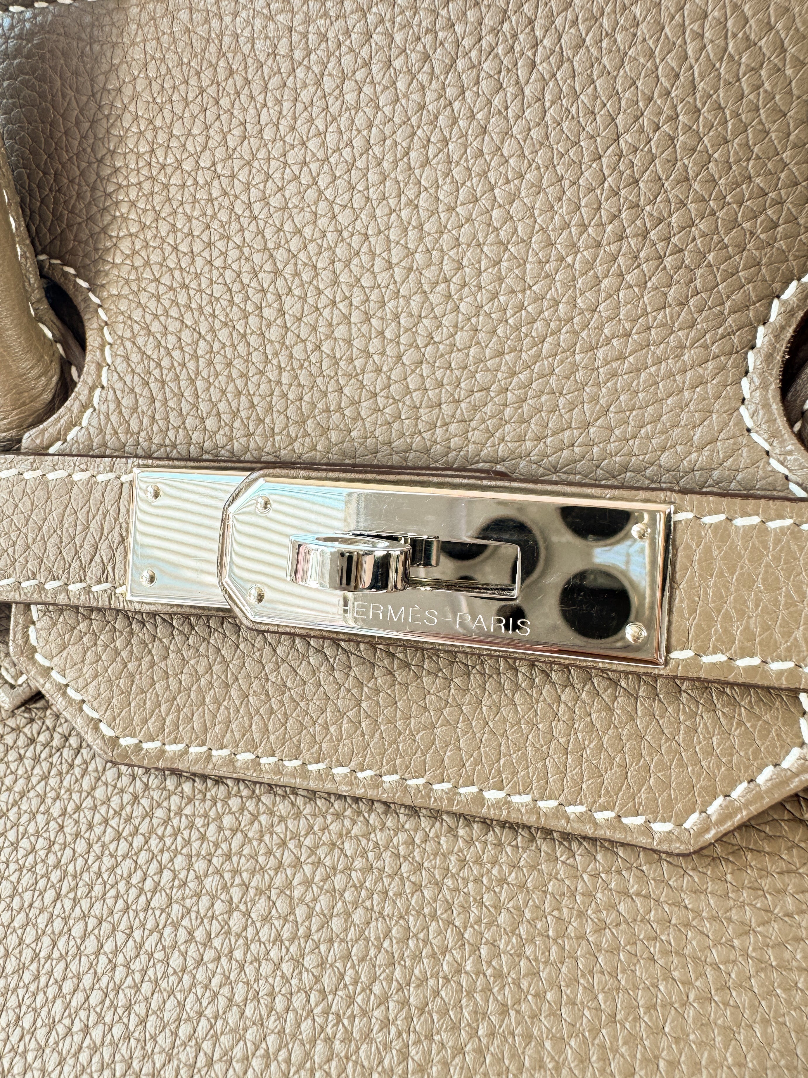 Hermès black/etoupe narrow Constance belt size 80