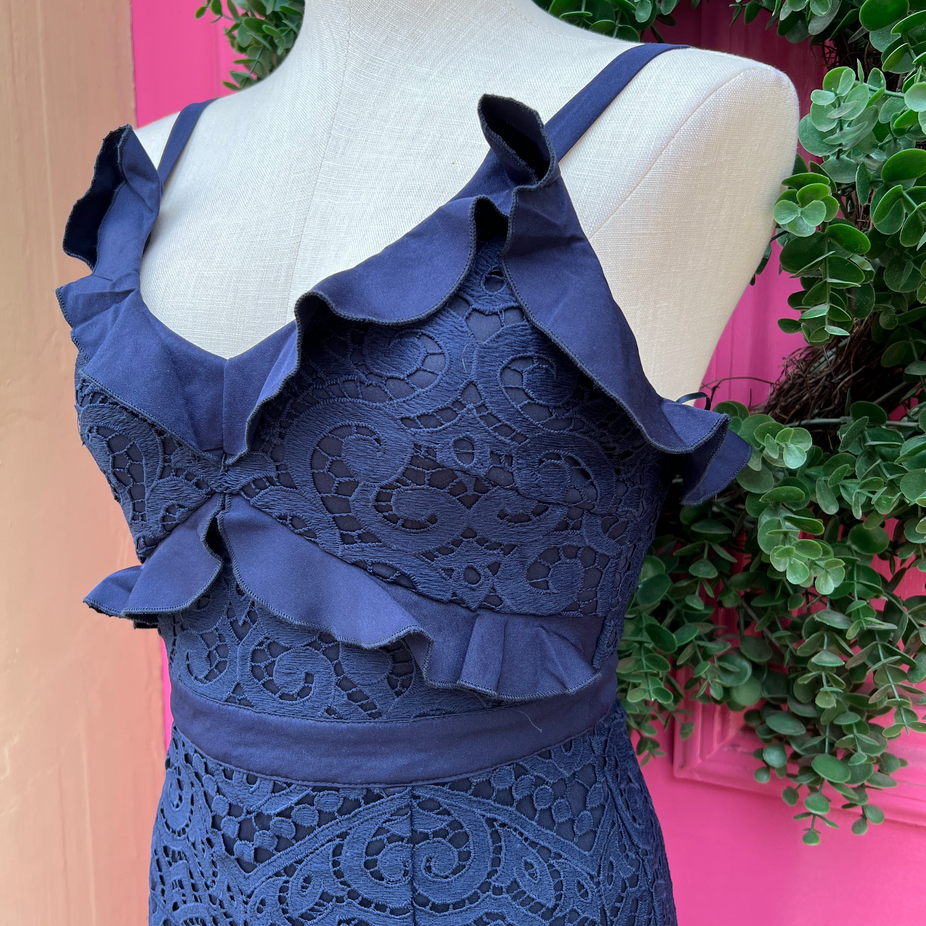 Two Sisters navy lace tank dress size 4 NWT