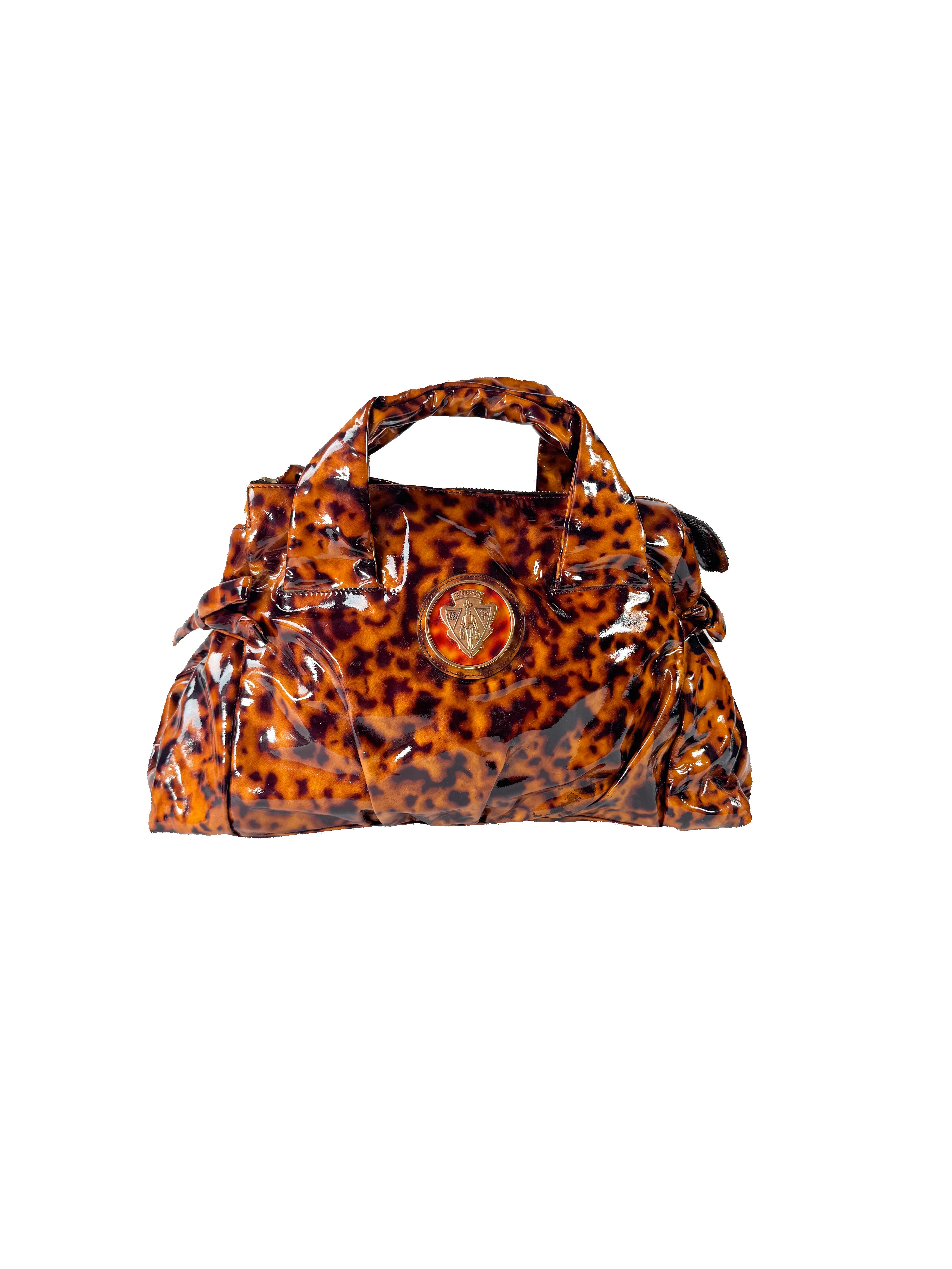 Gucci patent leather tortoise Hysteria small hobo 197020 486628