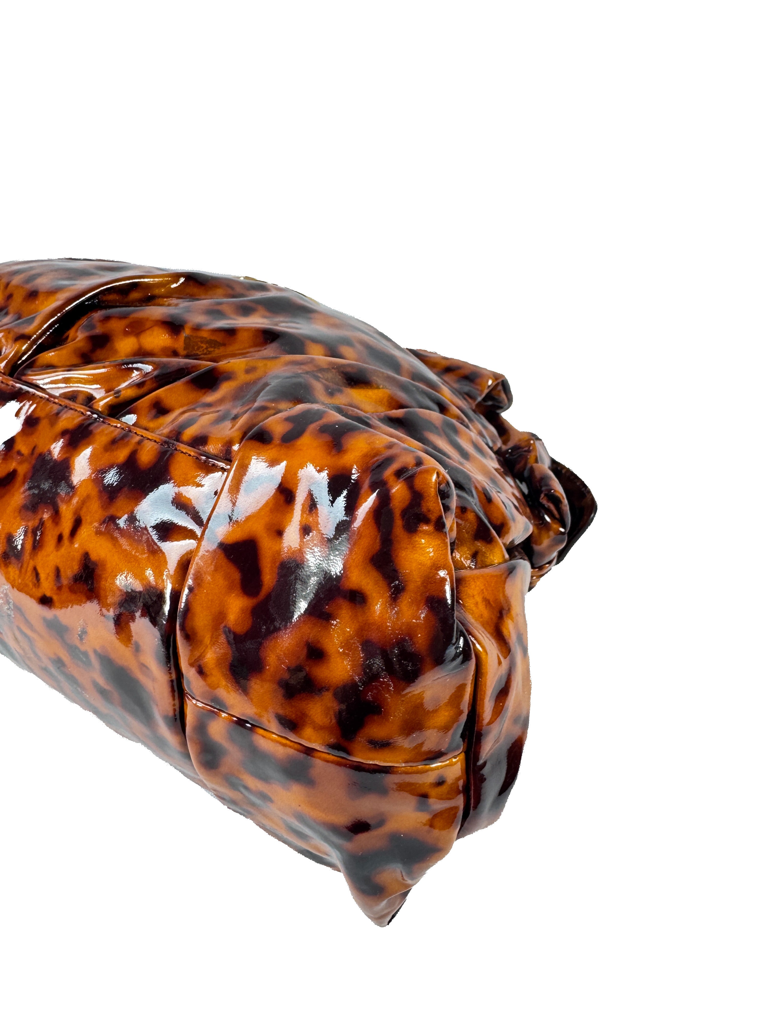 Gucci patent leather tortoise Hysteria small hobo 197020 486628