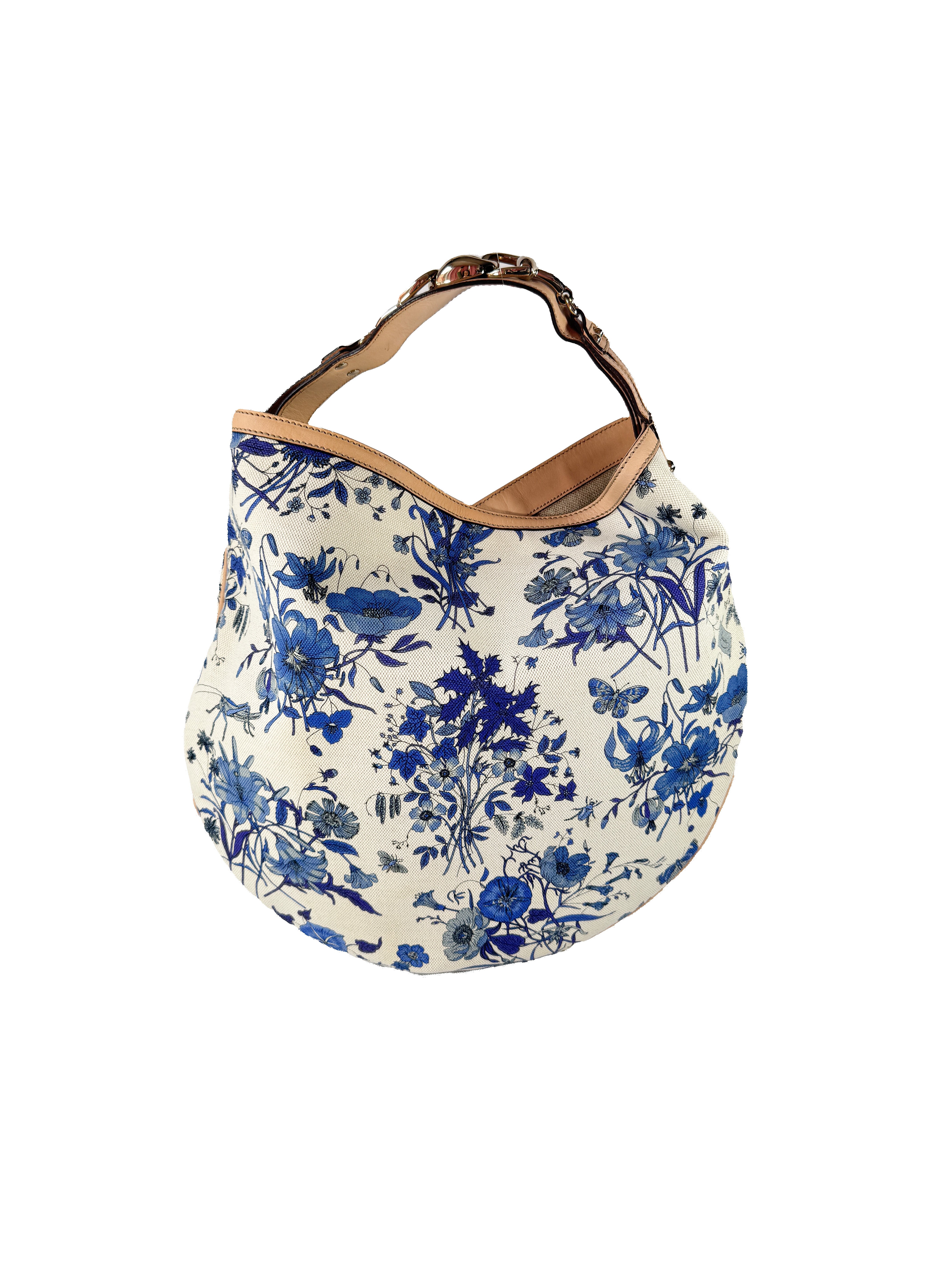 Gucci blue Flora Wave horsebit hobo 170014 2123