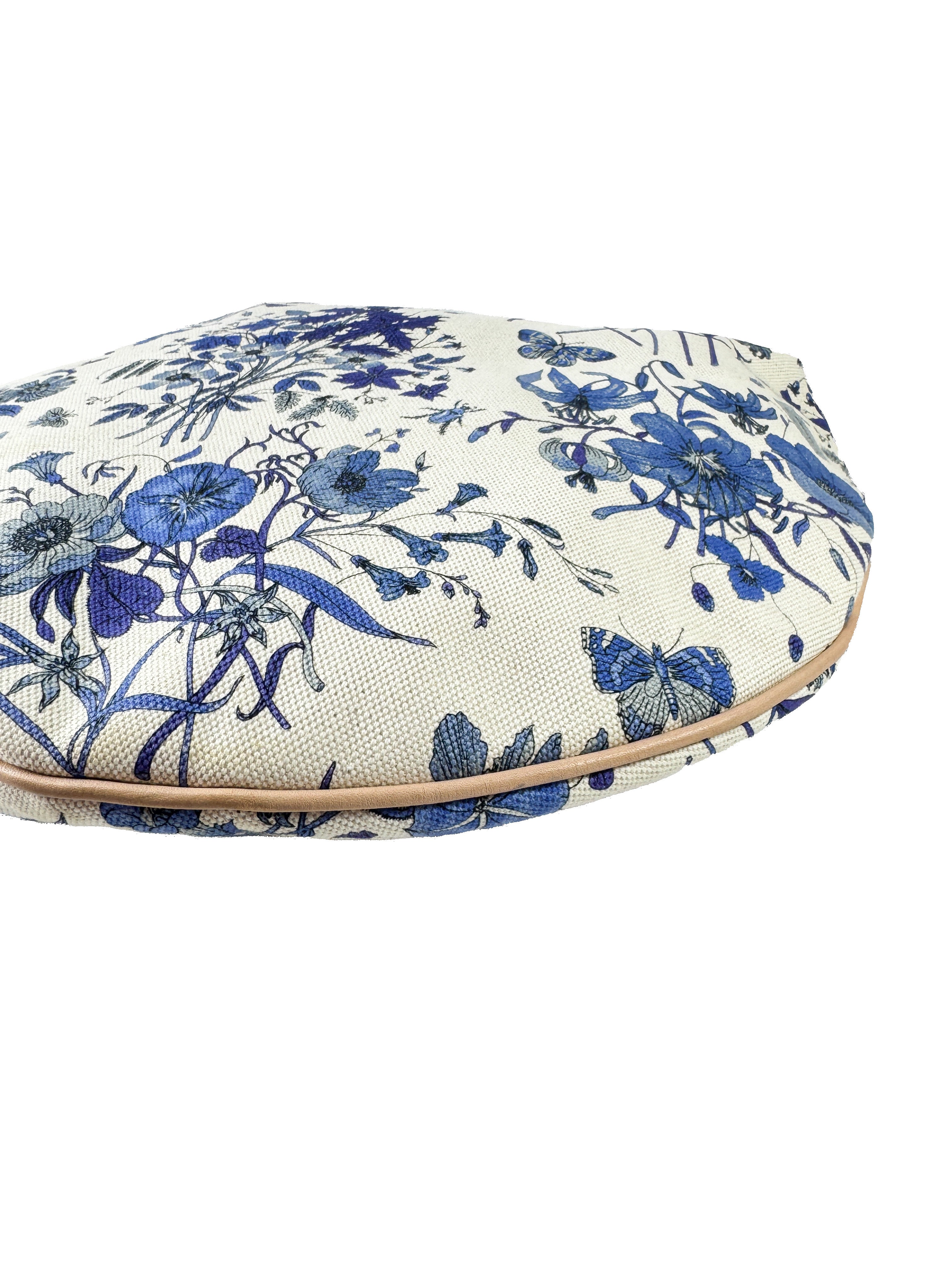 Gucci blue Flora Wave horsebit hobo 170014 2123