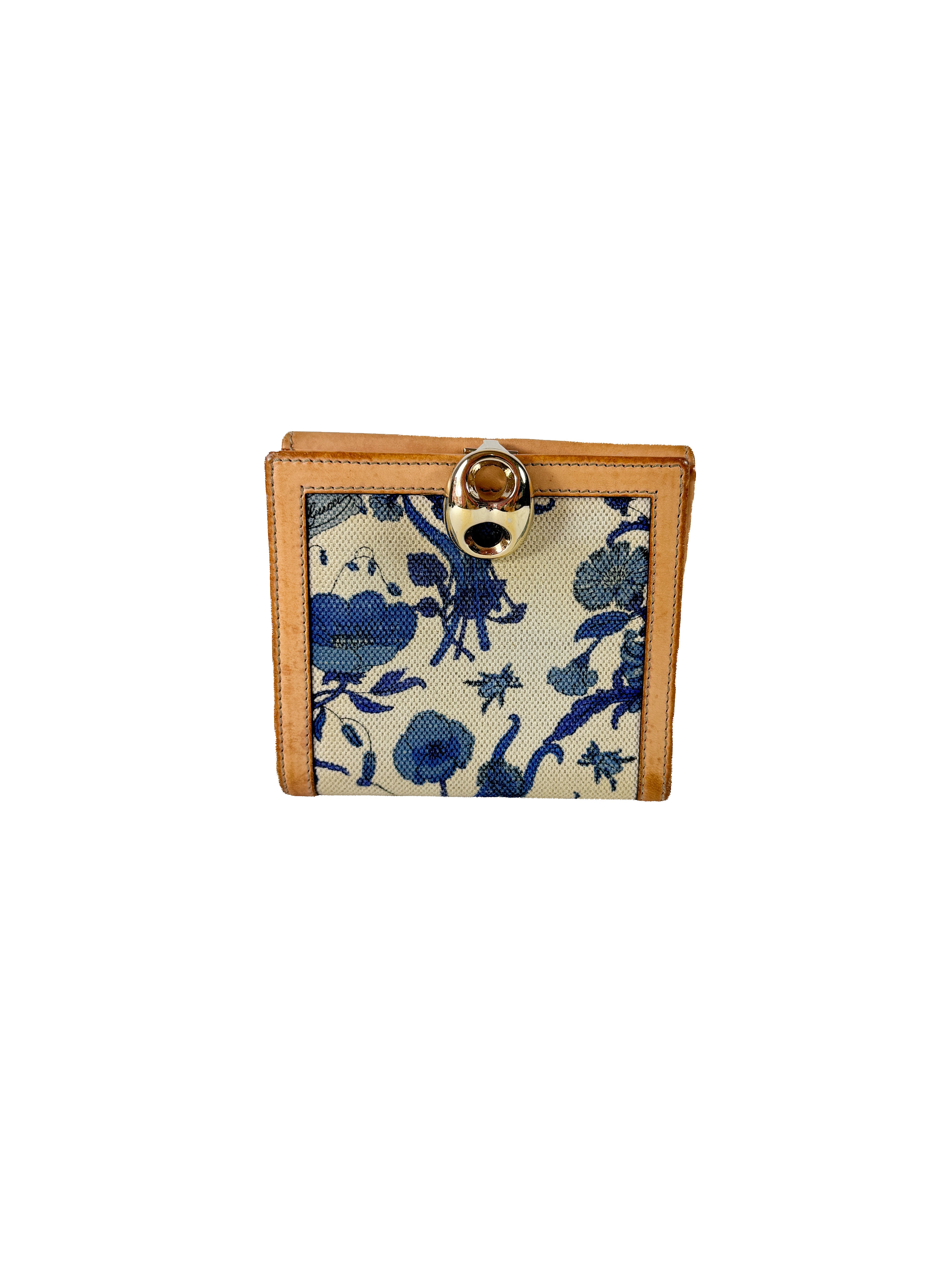 Gucci wave blue floral compact wallet 159917-2118