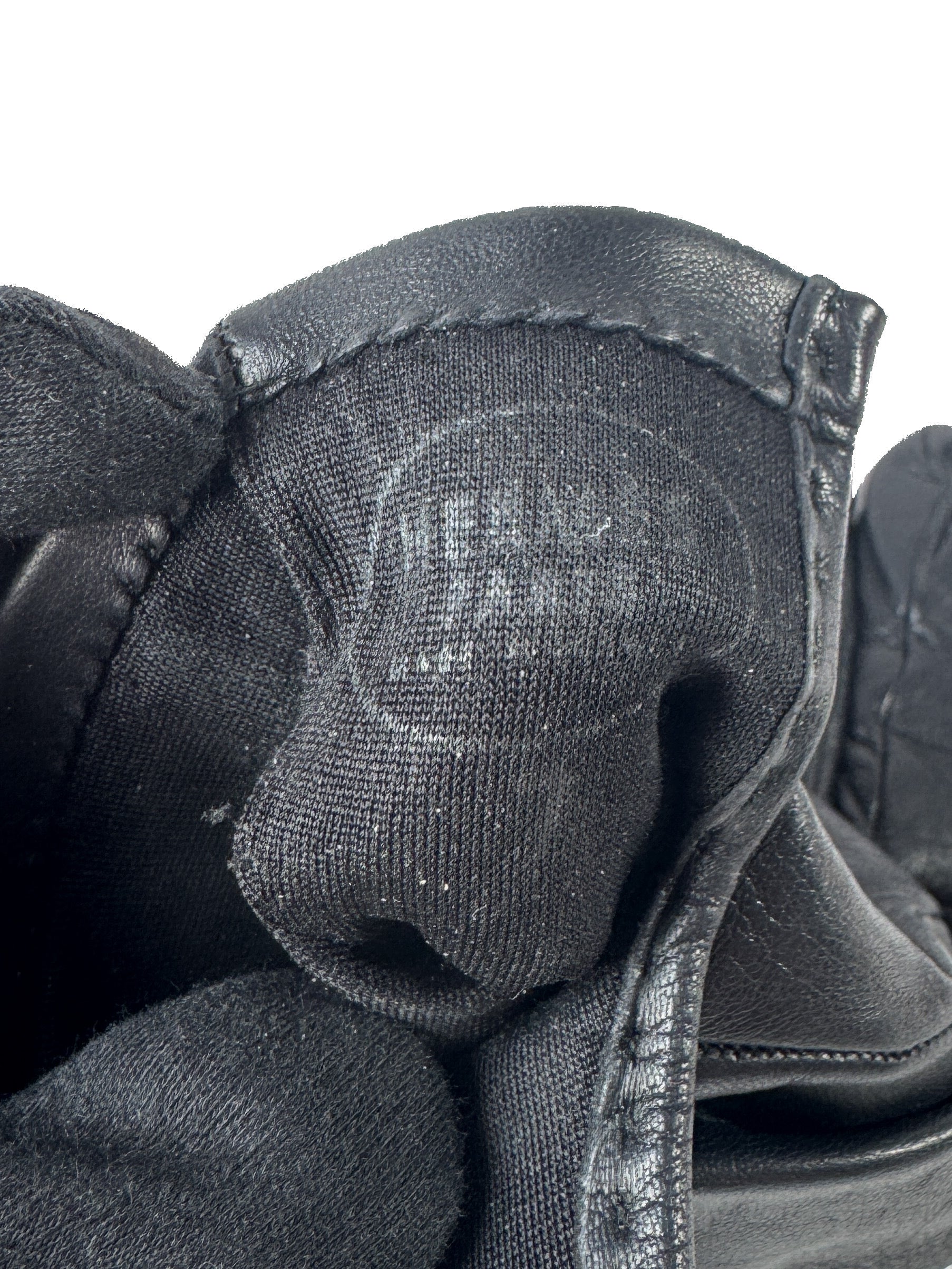 Hermès black leather H gloves size 7