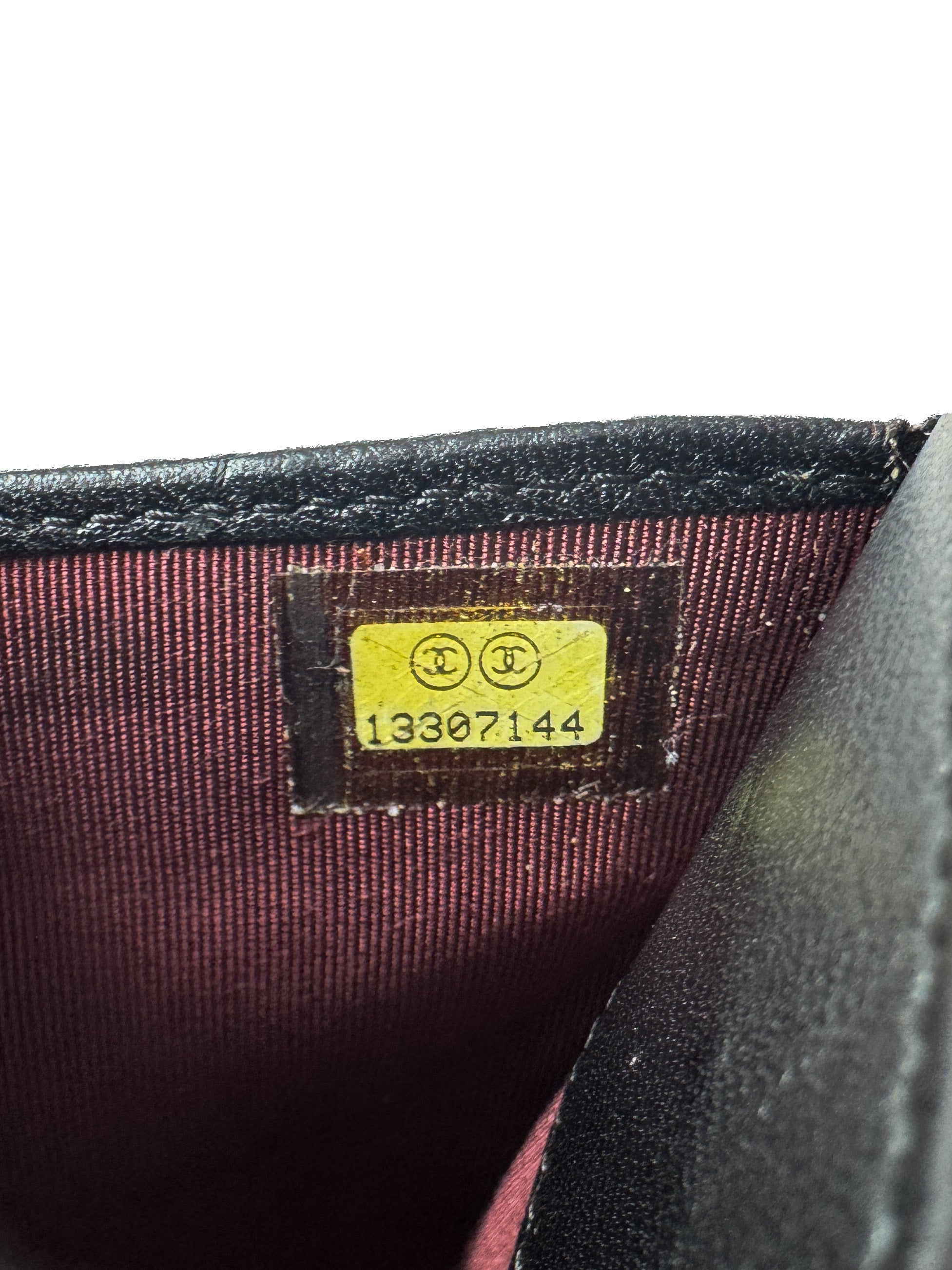 Chanel black leather flap cardholder wallet 13307144