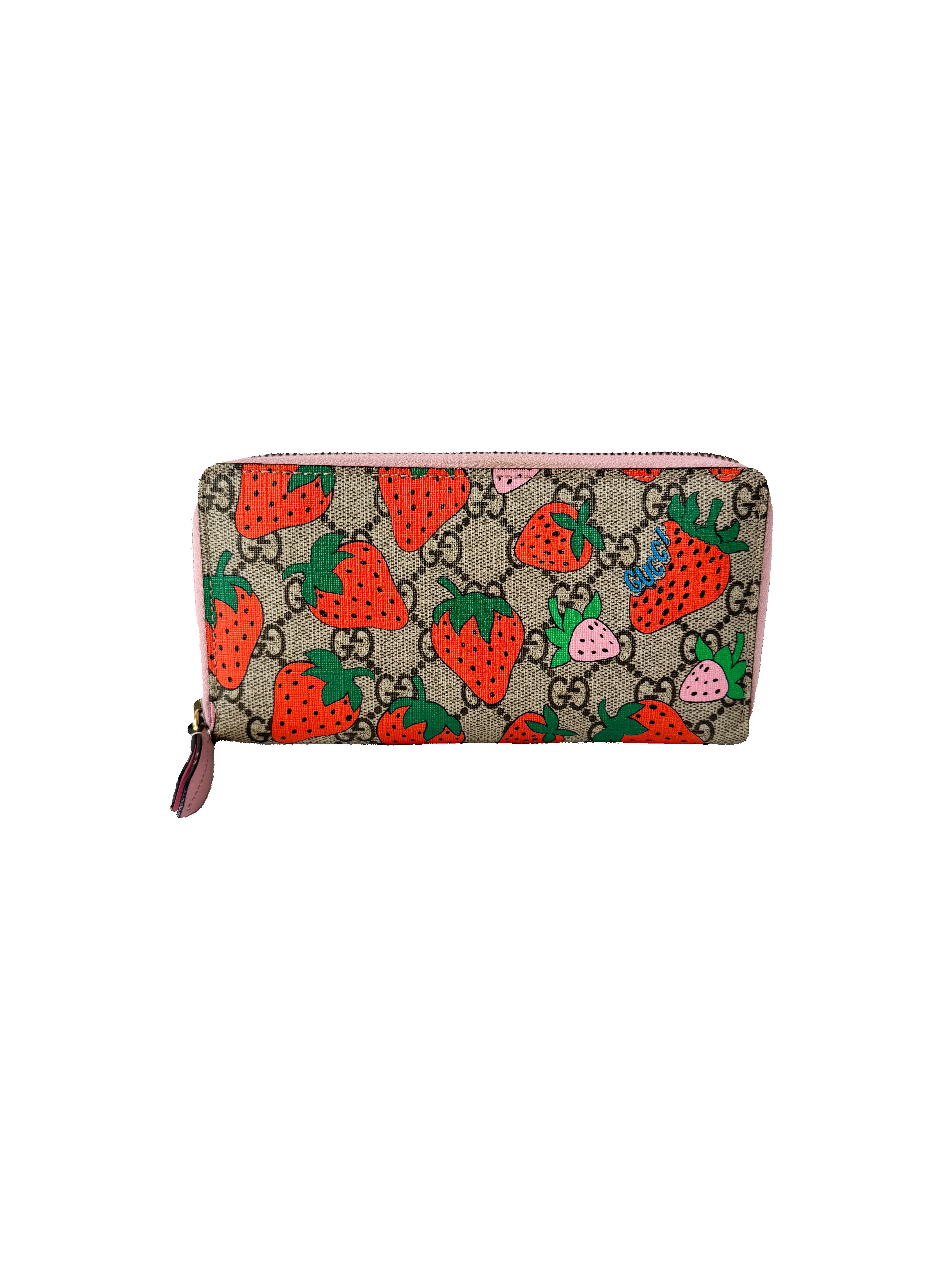 Gucci GG strawberry zip around wallet 5738651147
