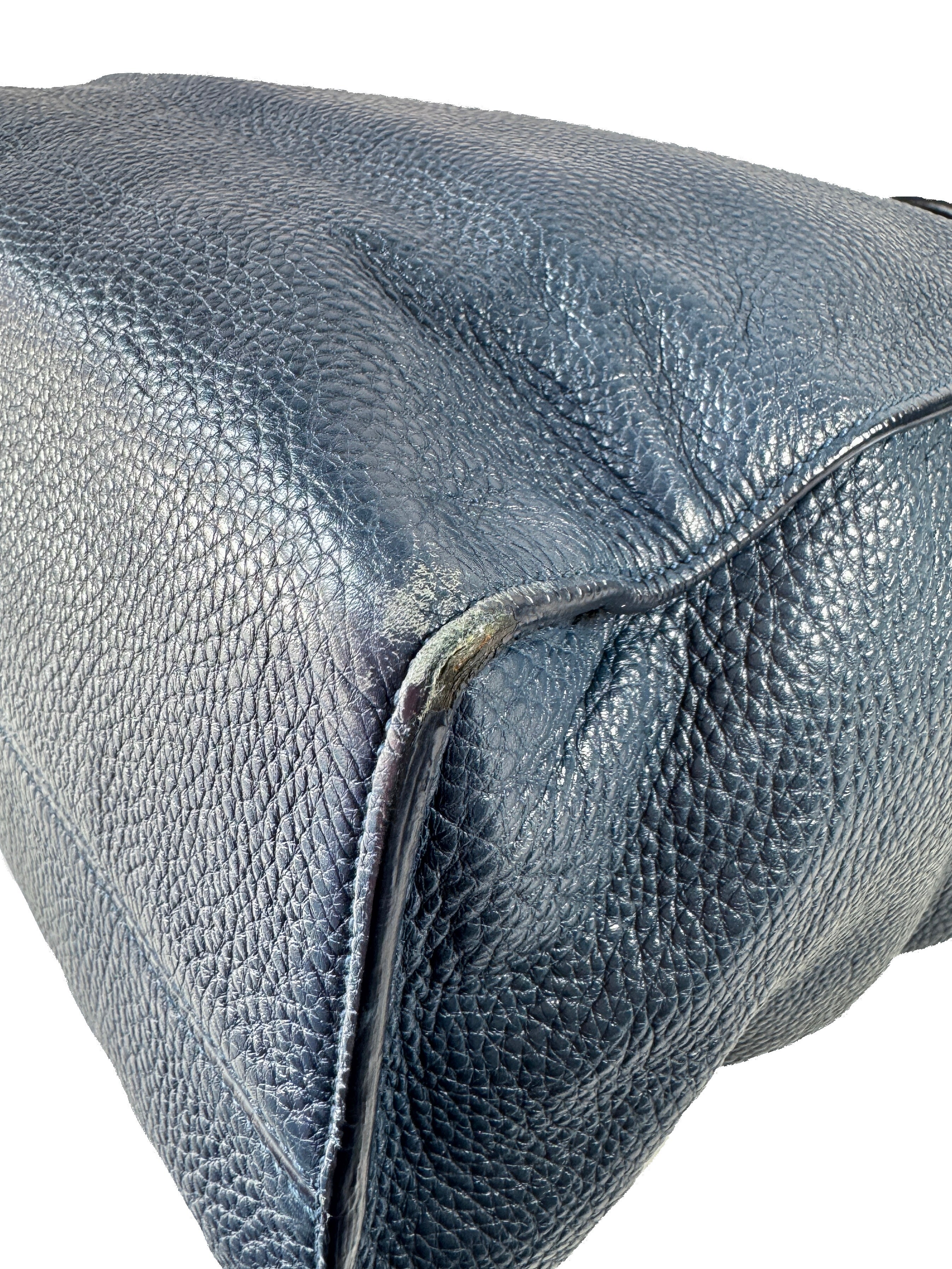 Prada Convertible Shopper Tote Vitello Daino Large Navy/black 56