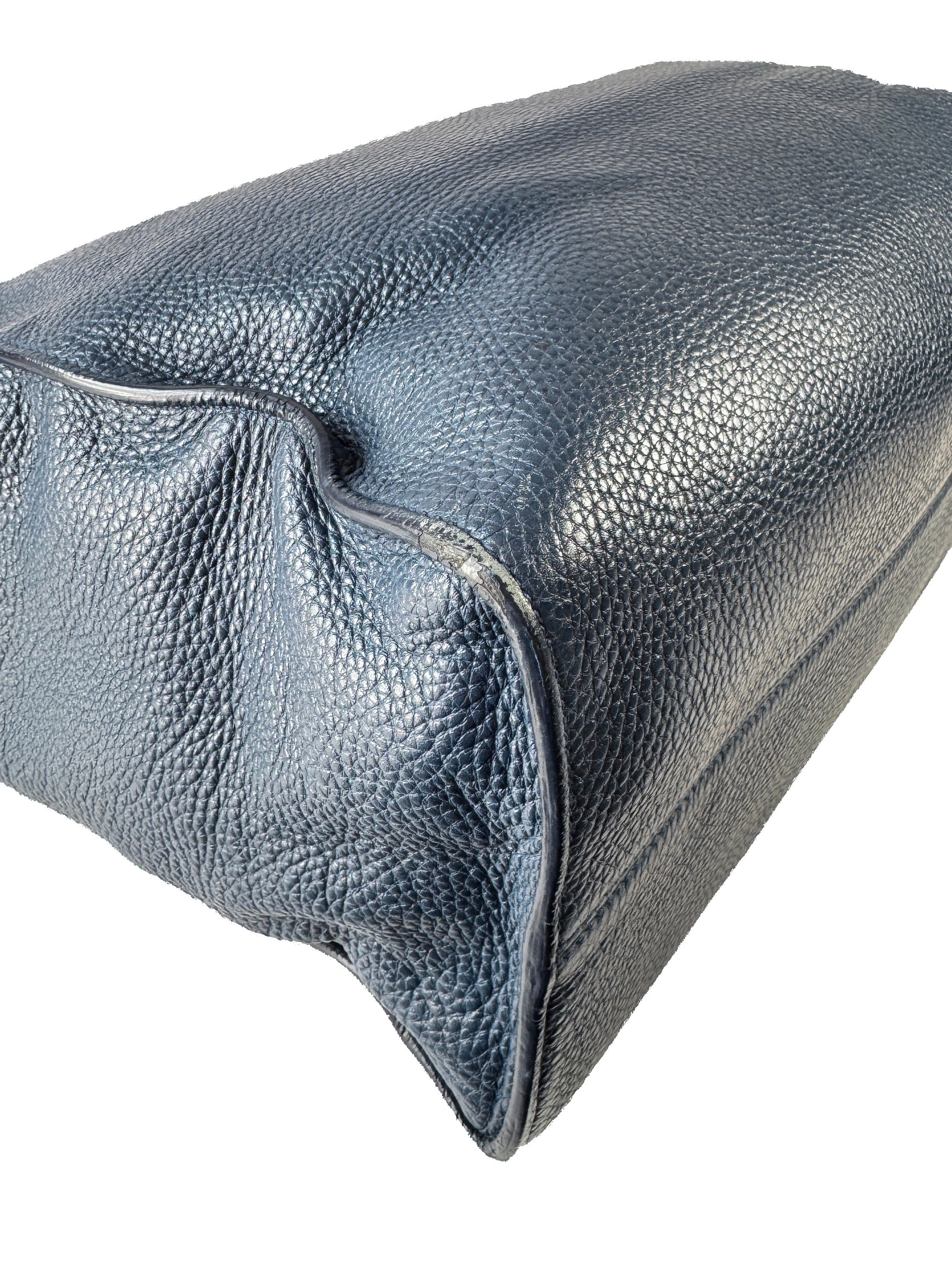 Prada Convertible Shopper Tote Vitello Daino Large Navy/black 56