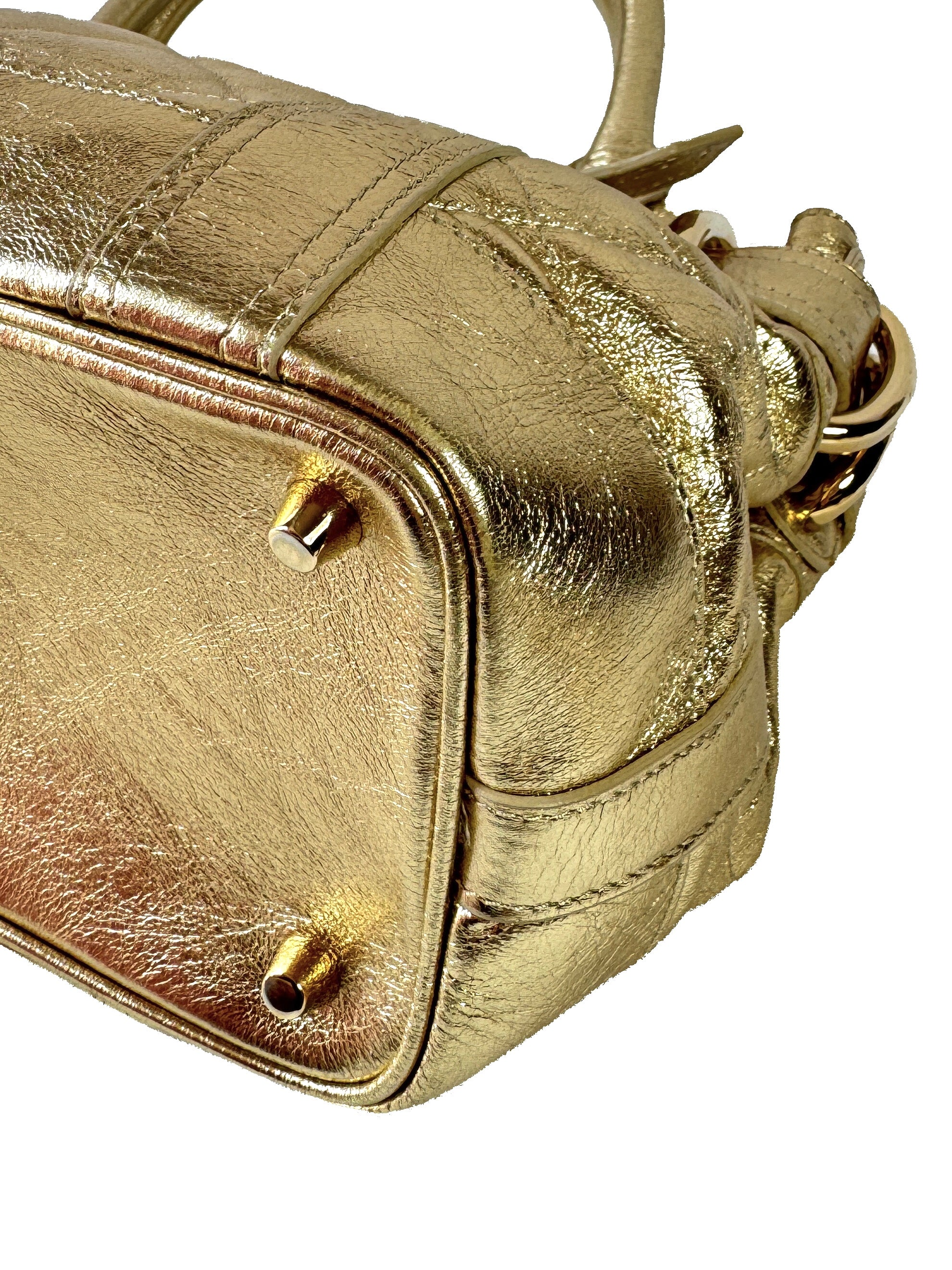 Burberry gold metallic leather Beaton ITPELANN5254FIR