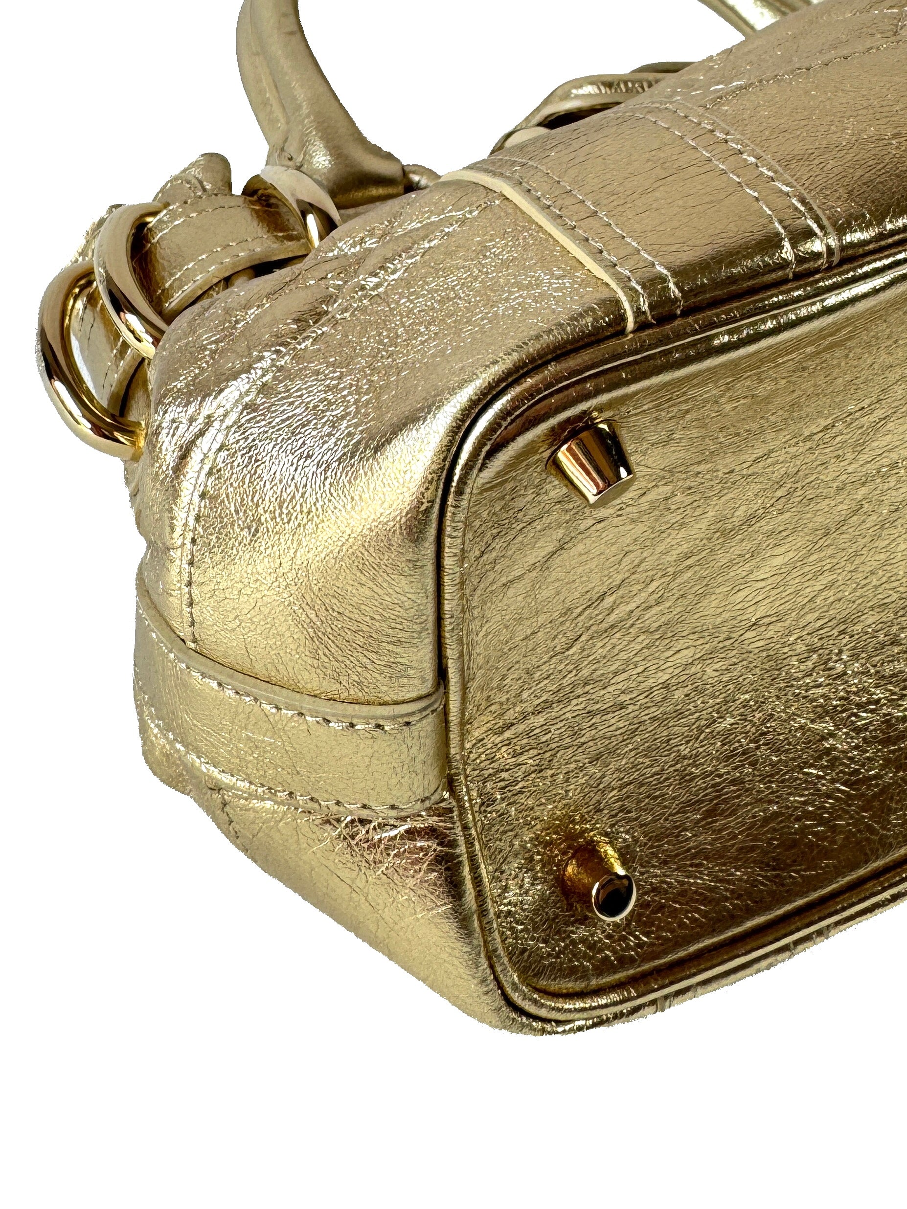 Burberry gold metallic leather Beaton ITPELANN5254FIR