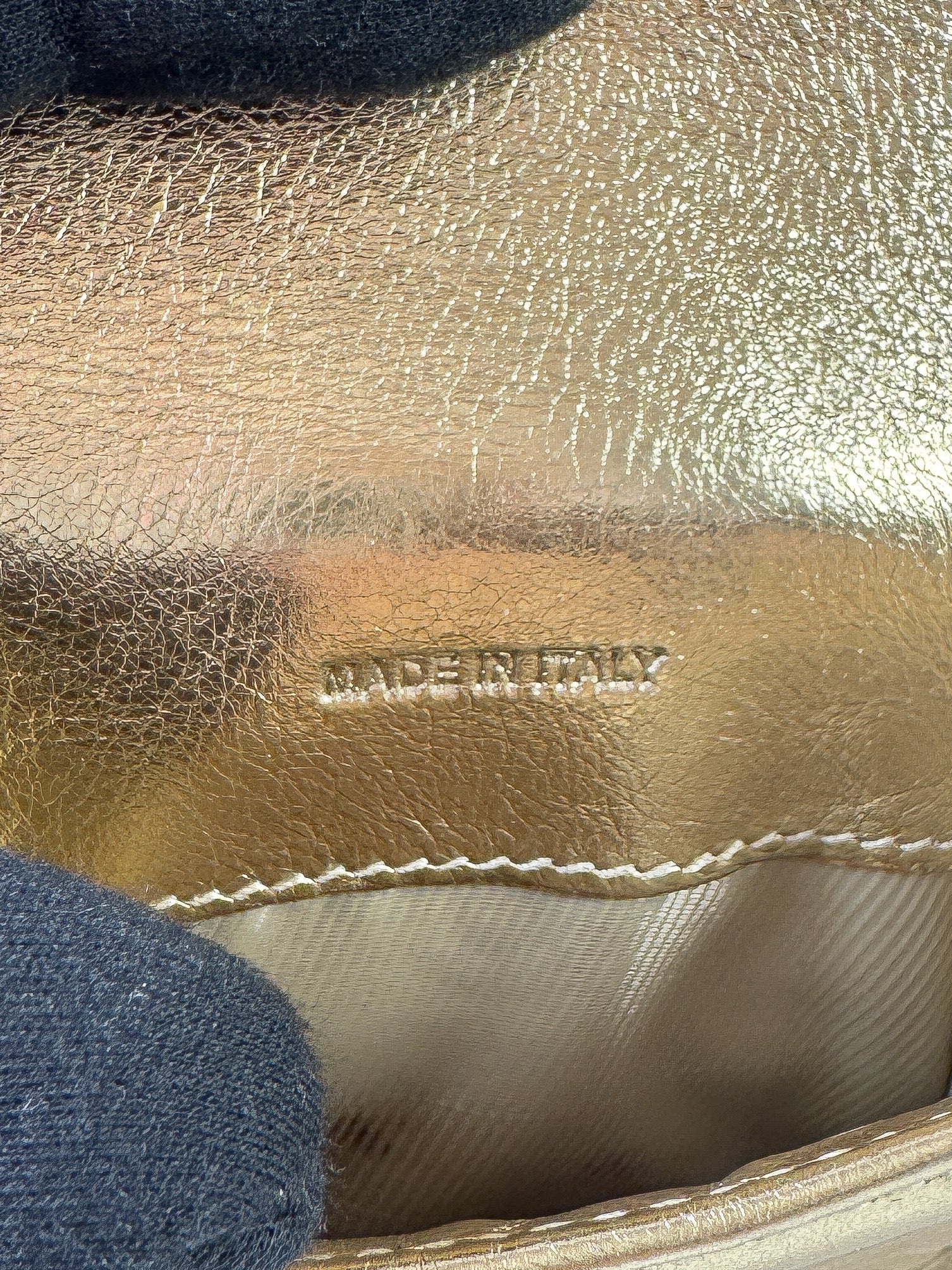 Burberry gold leather quilted compact wallet