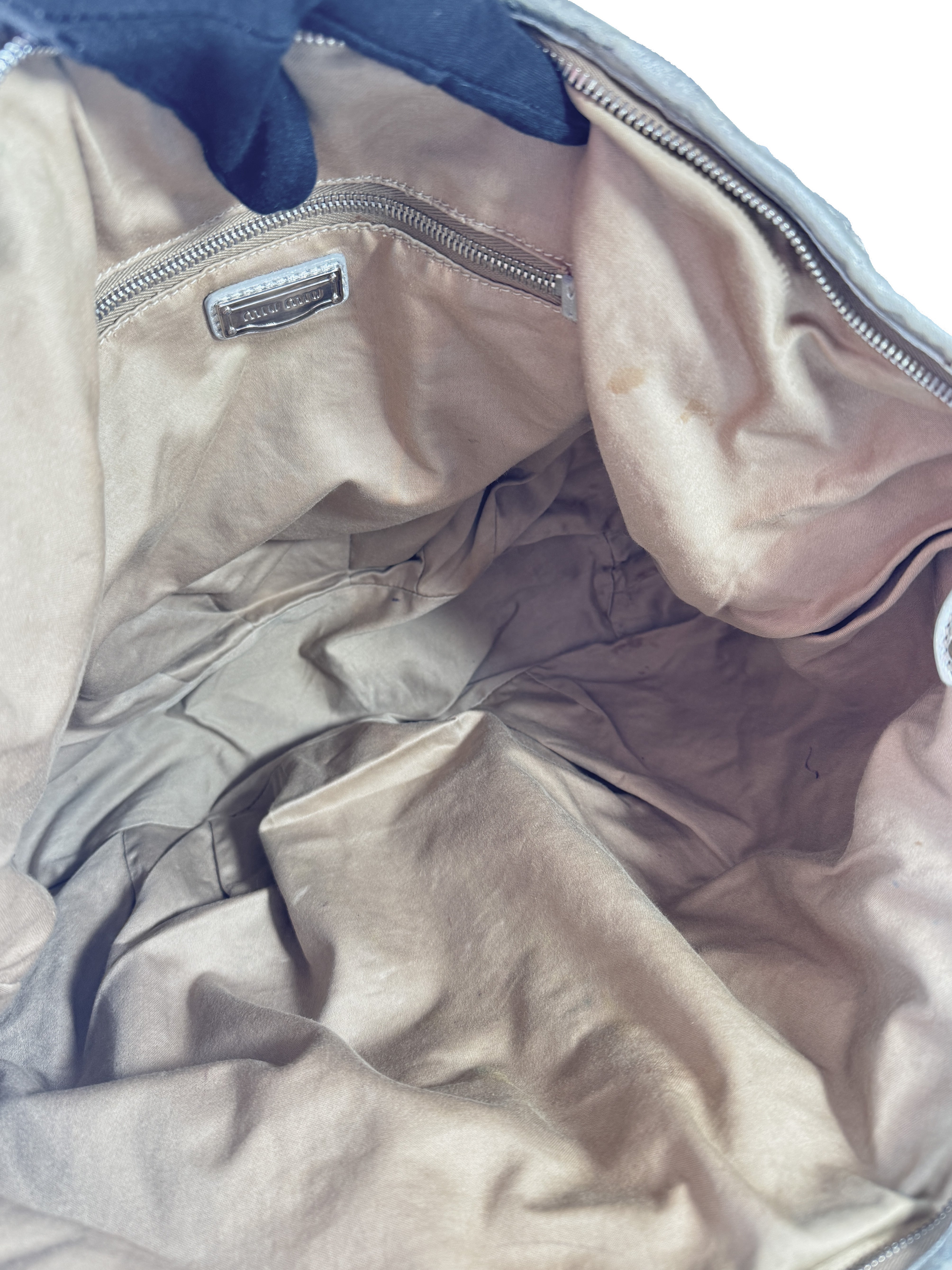 Miu Miu gold & silver nappa leather patchwork bag 122