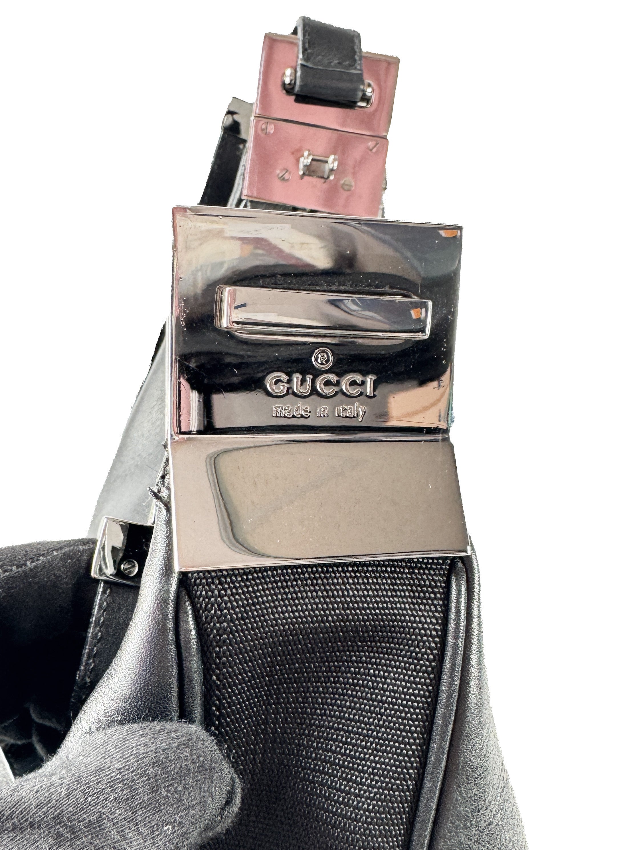 Gucci GG black leather Attache shoulder bag 001 3315 002058