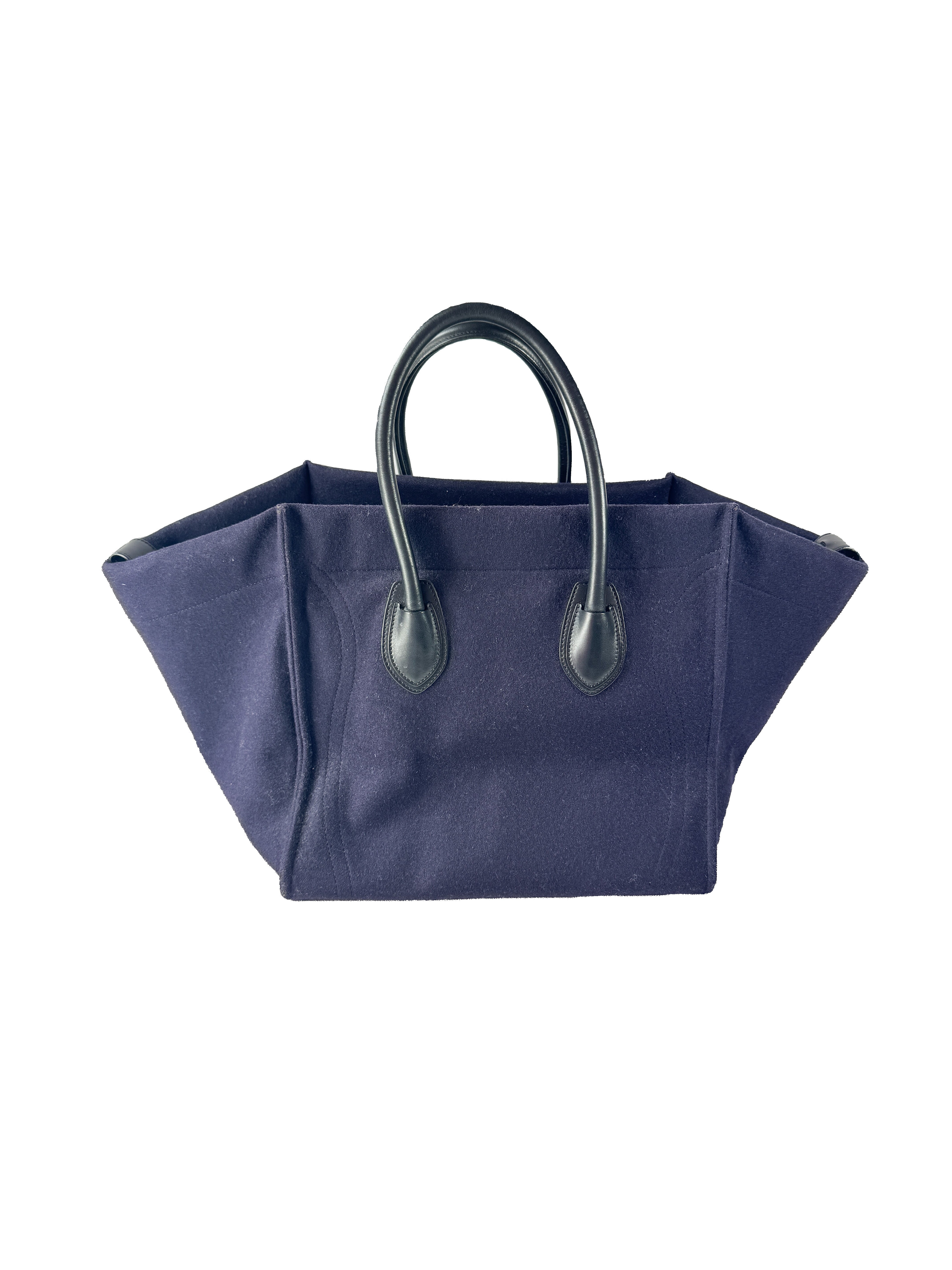 Celine navy wool Phantom tote F-LA-0154