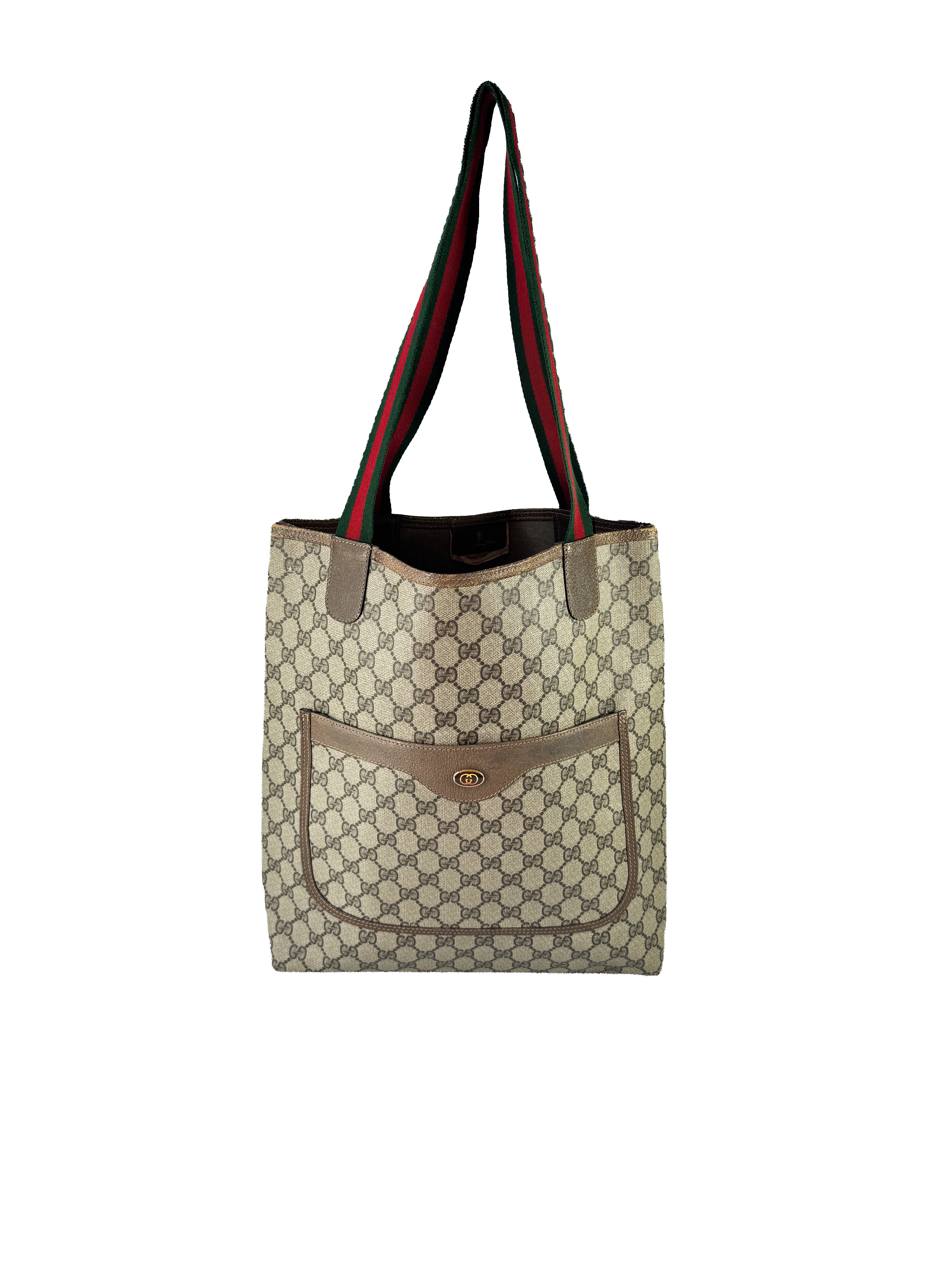 Gucci vintage Sherry line brown GG tote 39-02-003