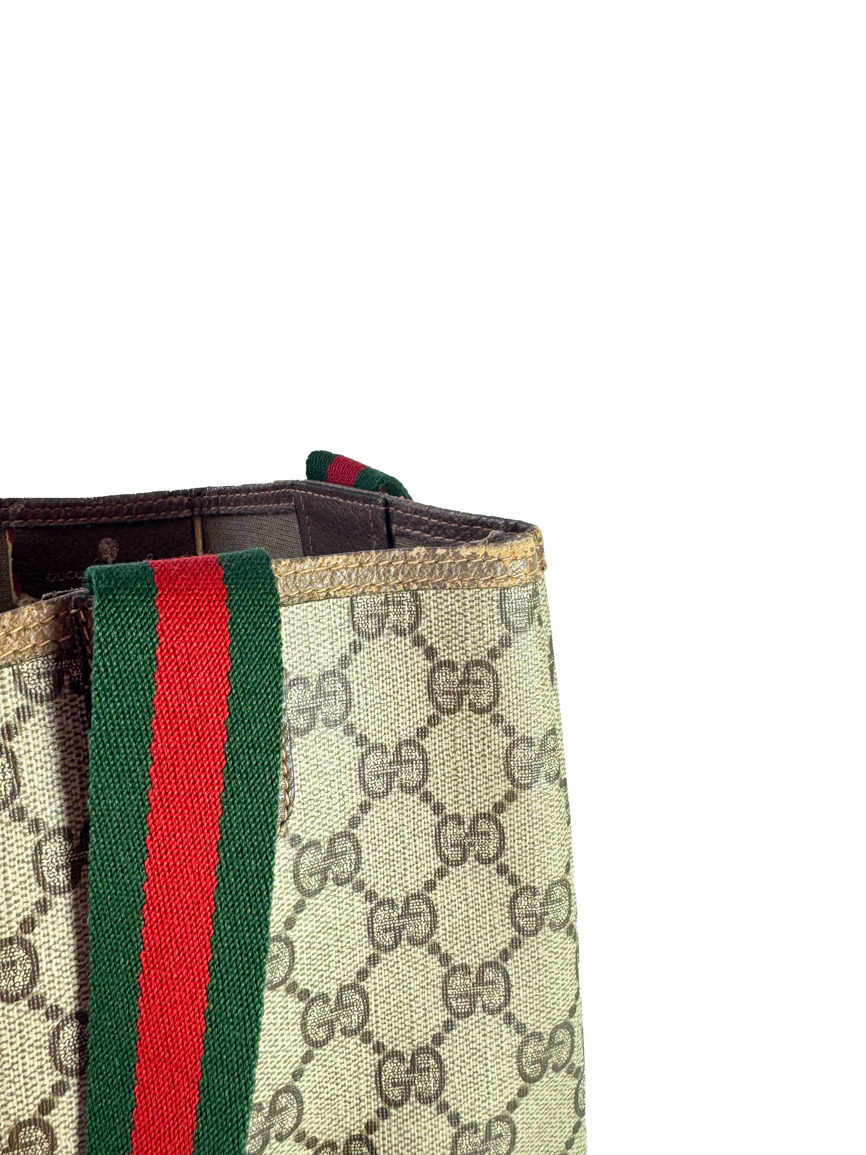 Gucci vintage Sherry line brown GG tote 39-02-003